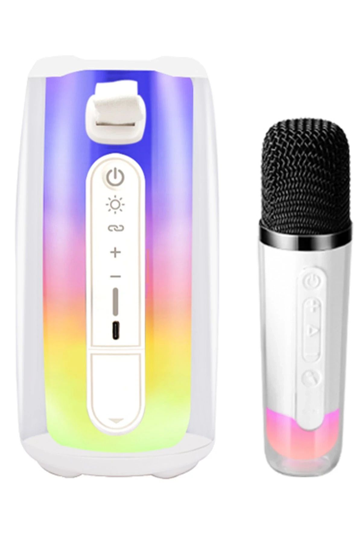 NewFace Pluse 7 Mikrofonlu RGB Kablosuz Hoparlör - Beyaz YNSMR