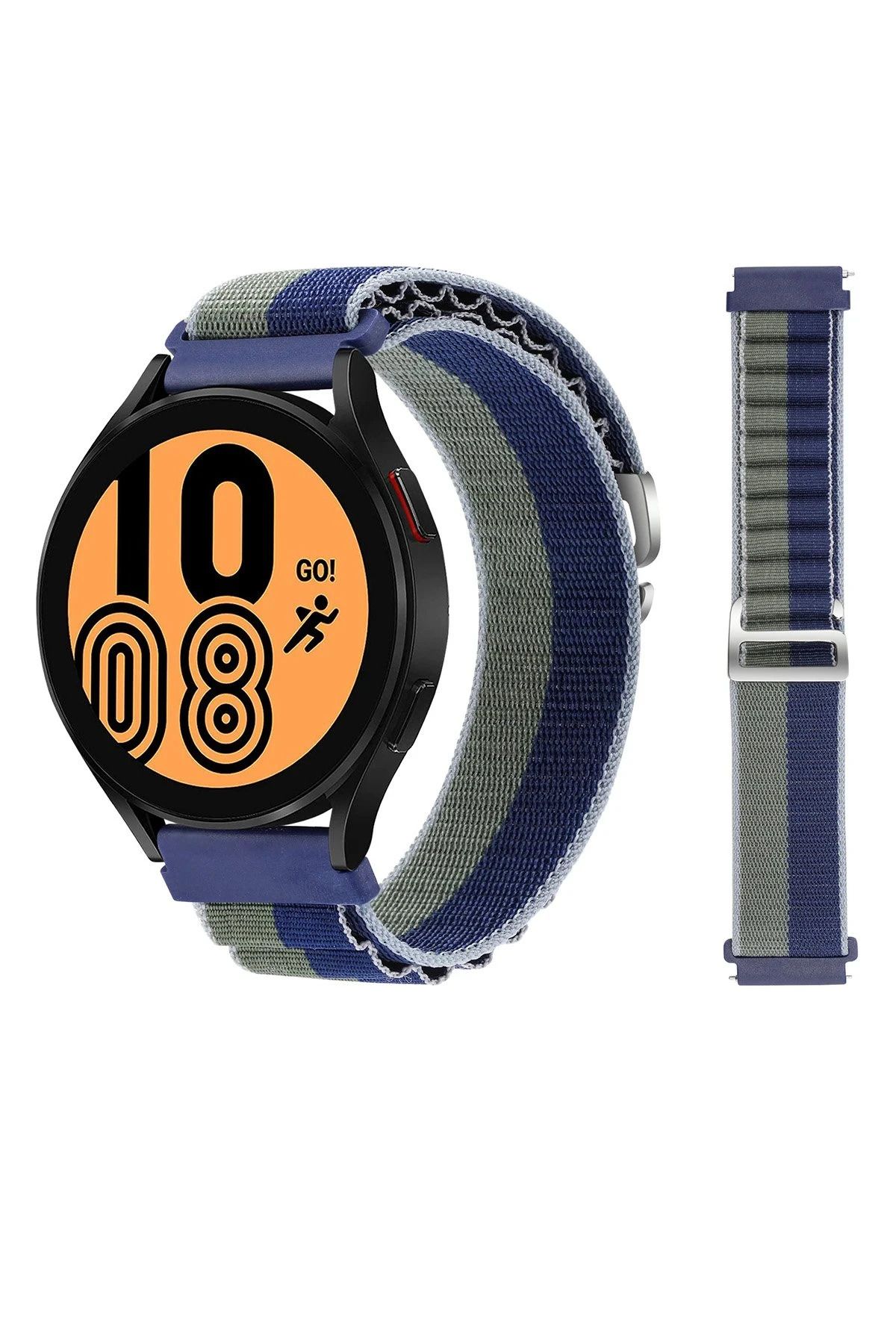 NewFace Watch 20mm KR410 Kumaş Kordon - Lacivert-Yeşil BSTMY