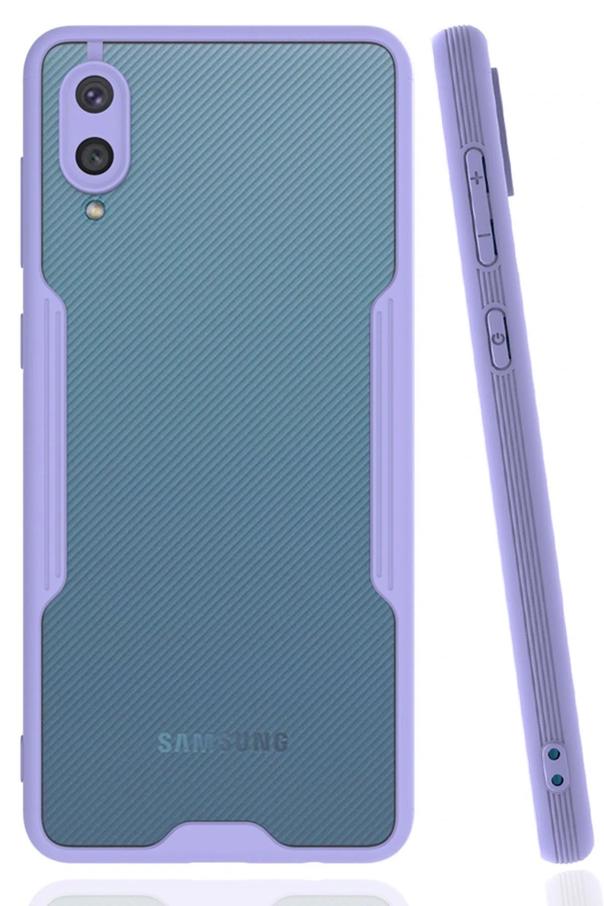 NewFace Samsung Galaxy A02 Kılıf Platin Silikon - Lila FERRG