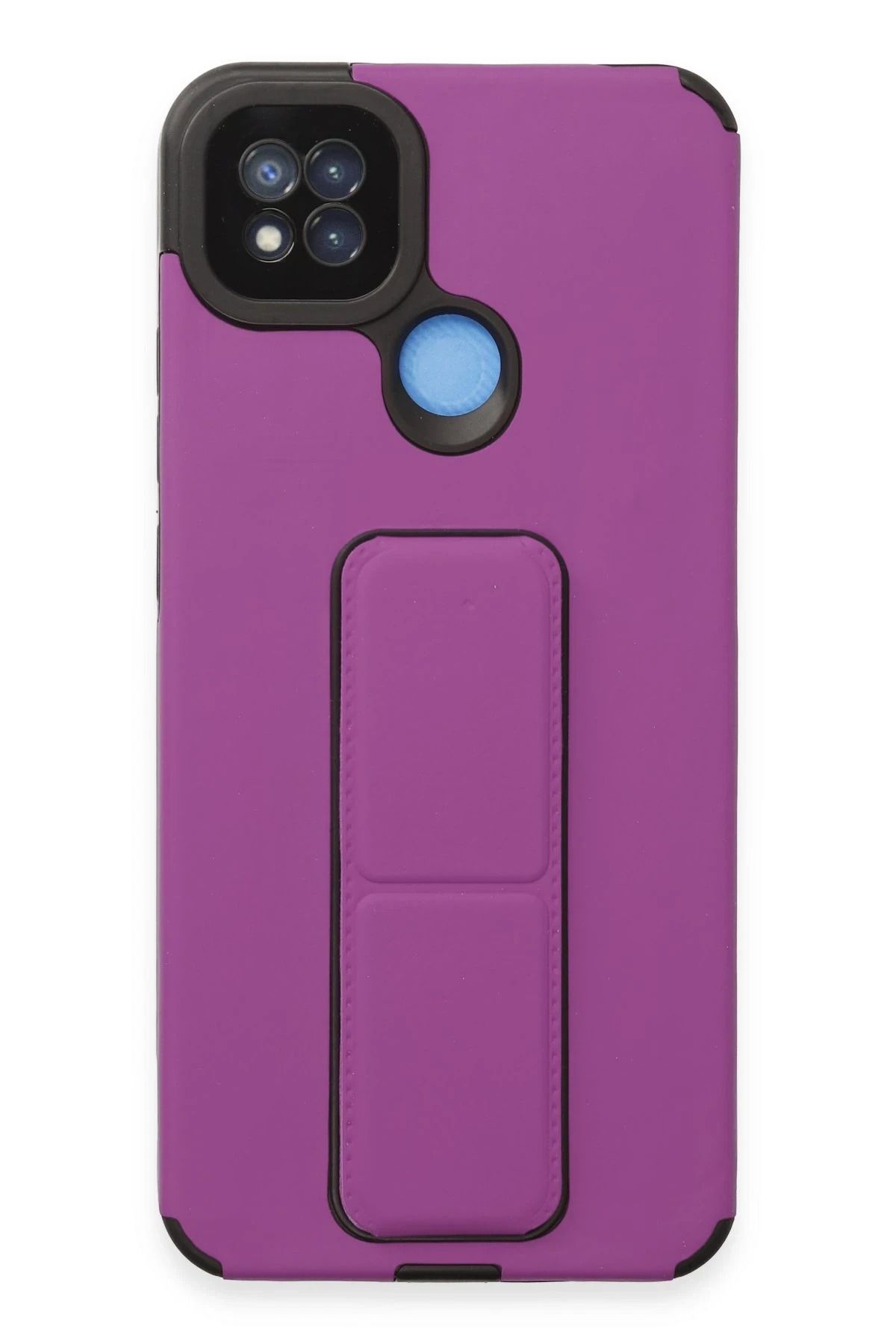 NewFace Xiaomi Redmi 9C Kılıf Mega Standlı Silikon - Mor YNSMR