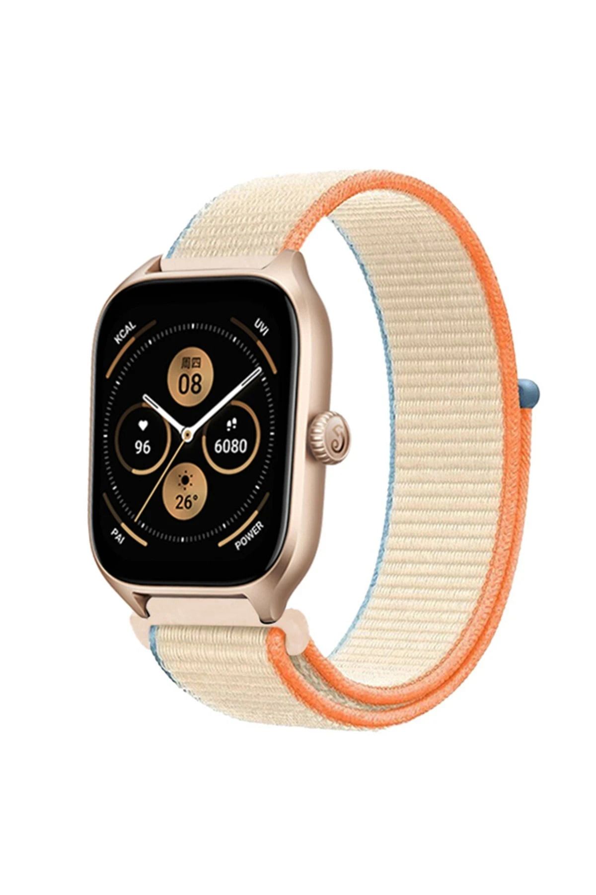 NewFace Watch 22mm Hasırlı Cırtcırtlı Kordon - Krem INSLM