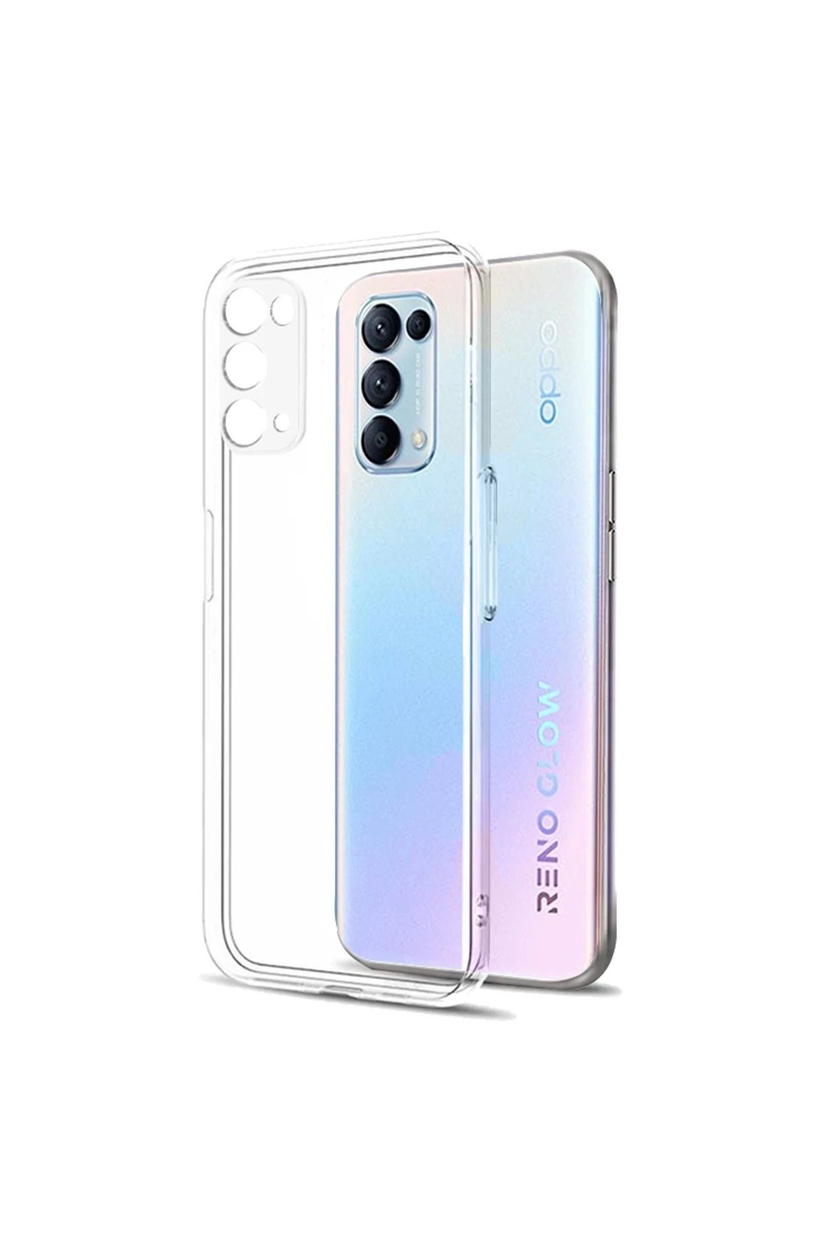 NewFace Reno 5 Pro Kılıf Lüx Şeffaf Silikon HNZRN