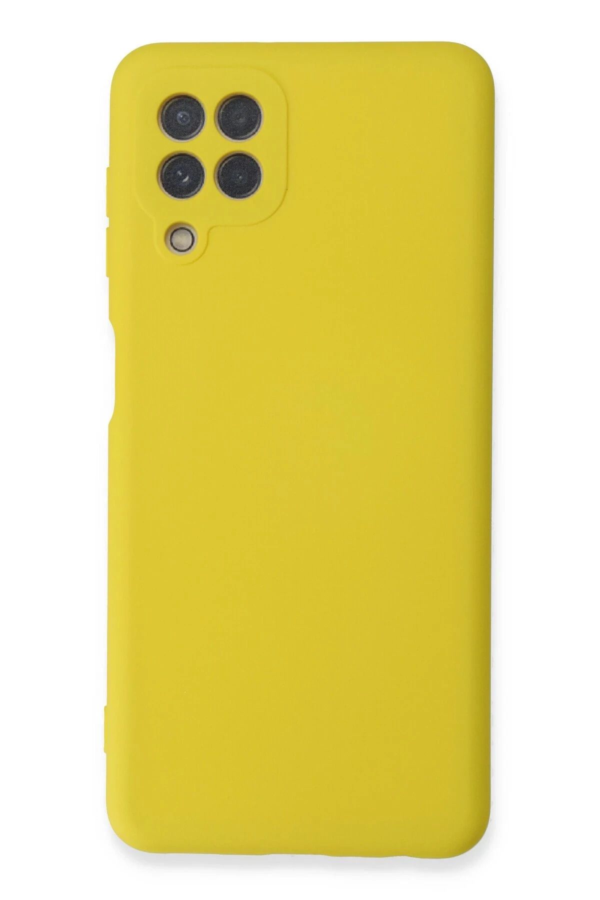 NewFace Samsung Galaxy A22 Kılıf Nano içi Kadife Silikon - Sarı HNZRN