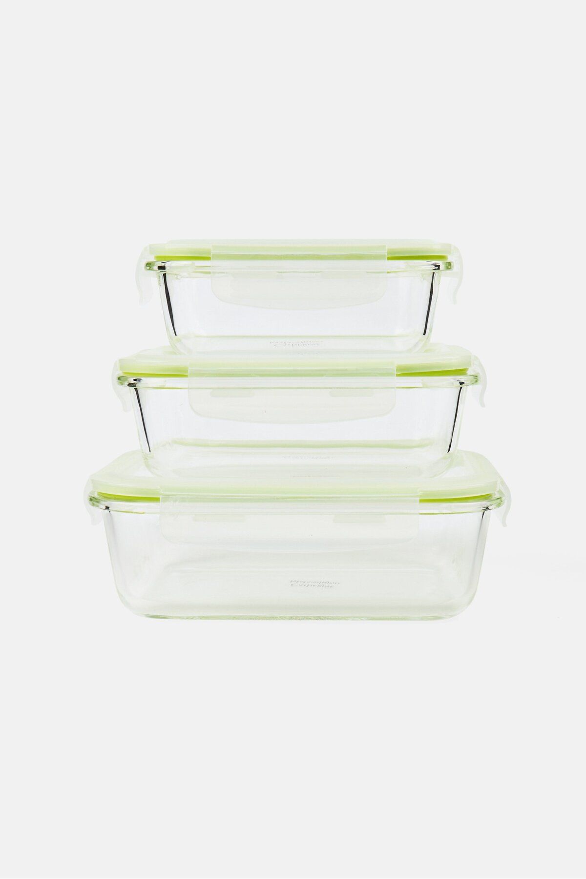 Catherine Malandrino-3 Piece Set Of Rectangular Glass Food Containers With Pp Lid 1