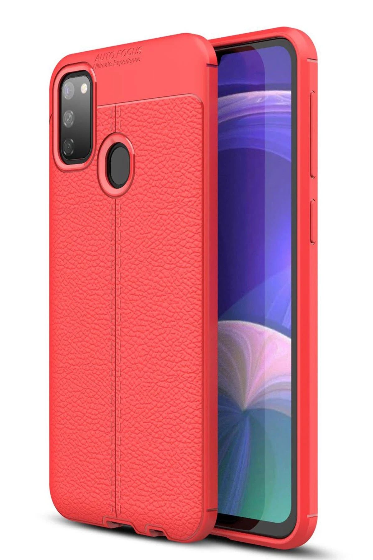 NewFace Samsung Galaxy M30S Kılıf Auto Focus Kapak - Kırmızı HNZRN