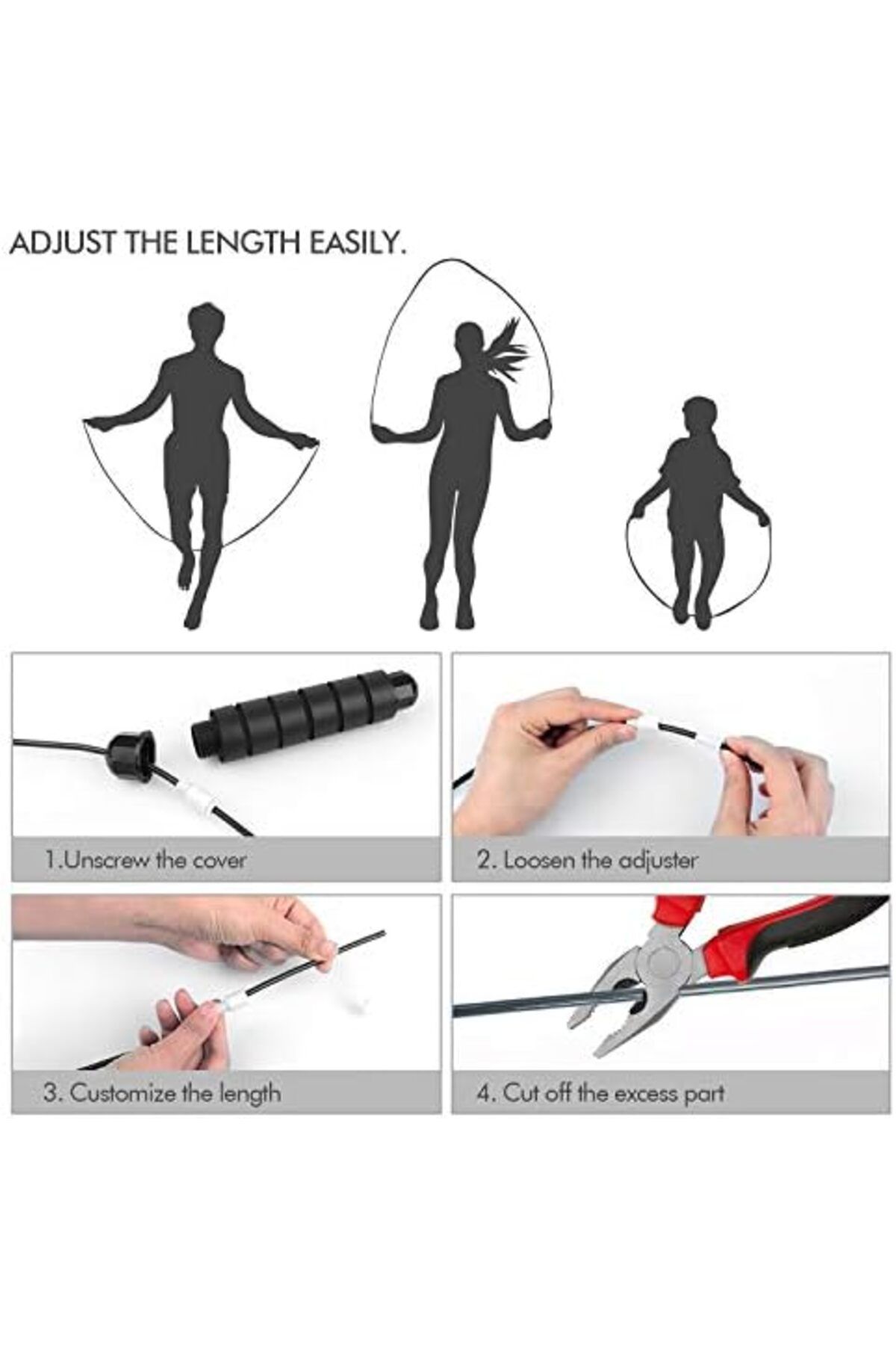 Generic-Jump Rope Tangle-Free Adjustable Speed Skipping Rope with Ball Bearings & Foam Handles for Workouts 4