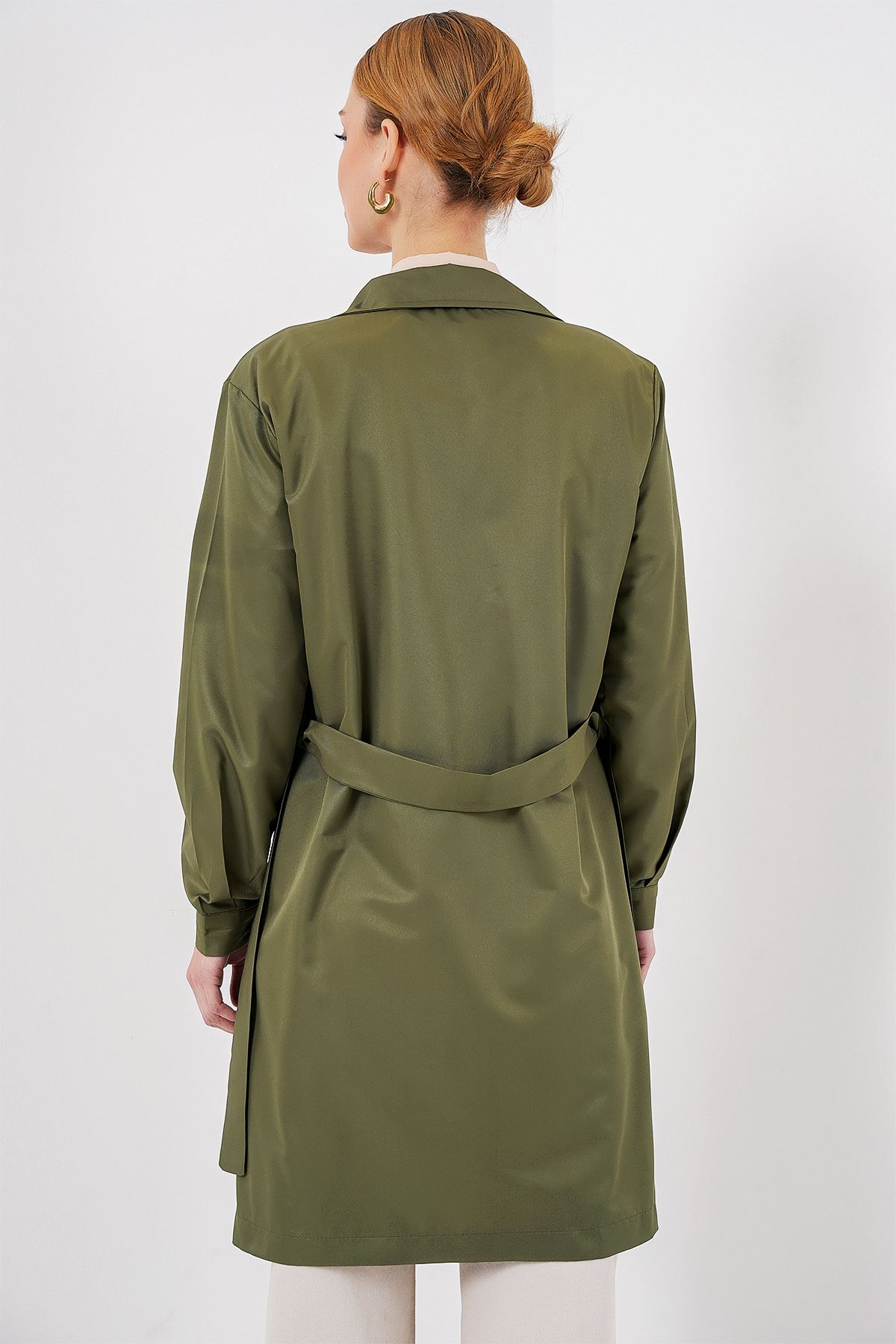 Bigdart-5864 Kurzer Trenchcoat mit zweireihigem Kragen – Khaki 6