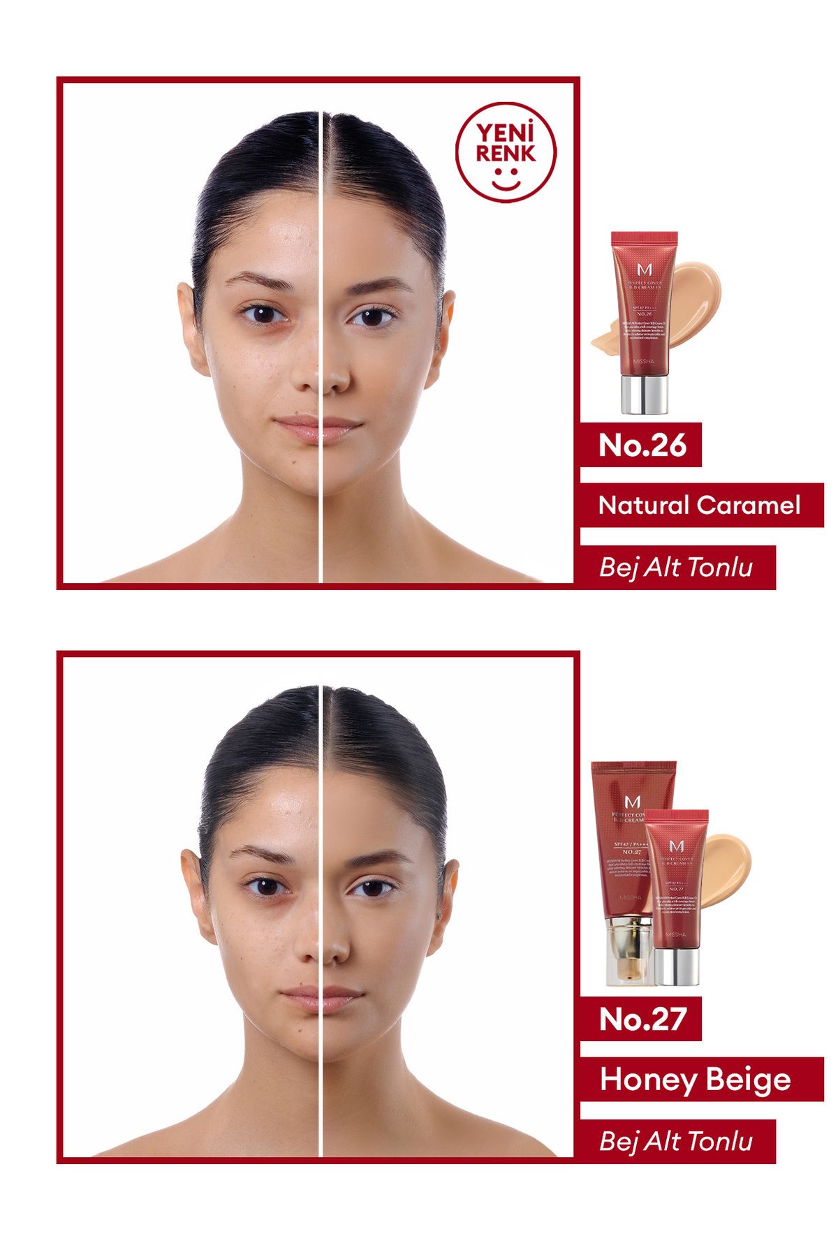 Missha-كريم بي بي متعدد الوظائف M Perfect Cover مع تغطية مثالية Ex SPF42/PA+++ رقم 27 (50 مل) 7