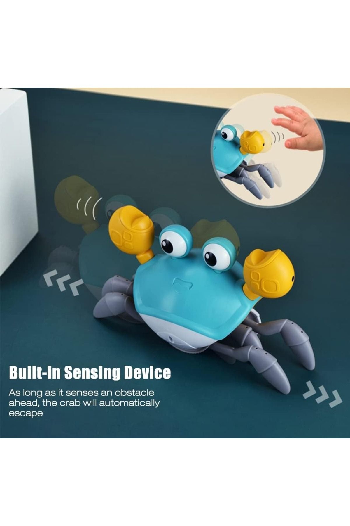 Generic-Crawling Crab Baby Toy – Interactive Running Music Toy with Lights & Obstacle Avoidance for Toddlers 4
