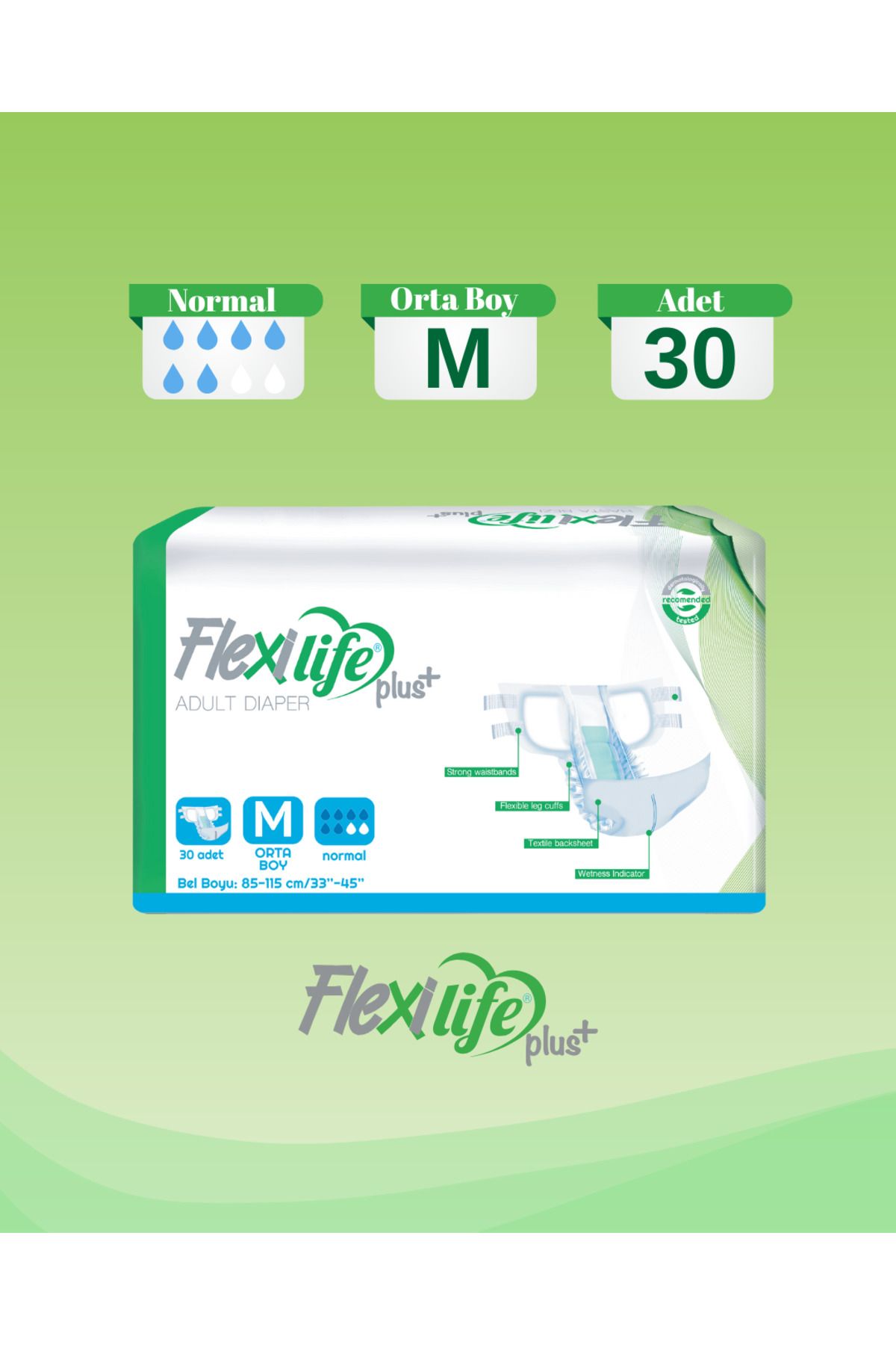 Flexi Life Plus Belbantlı Orta Boy Hasta Bezi 30'lu