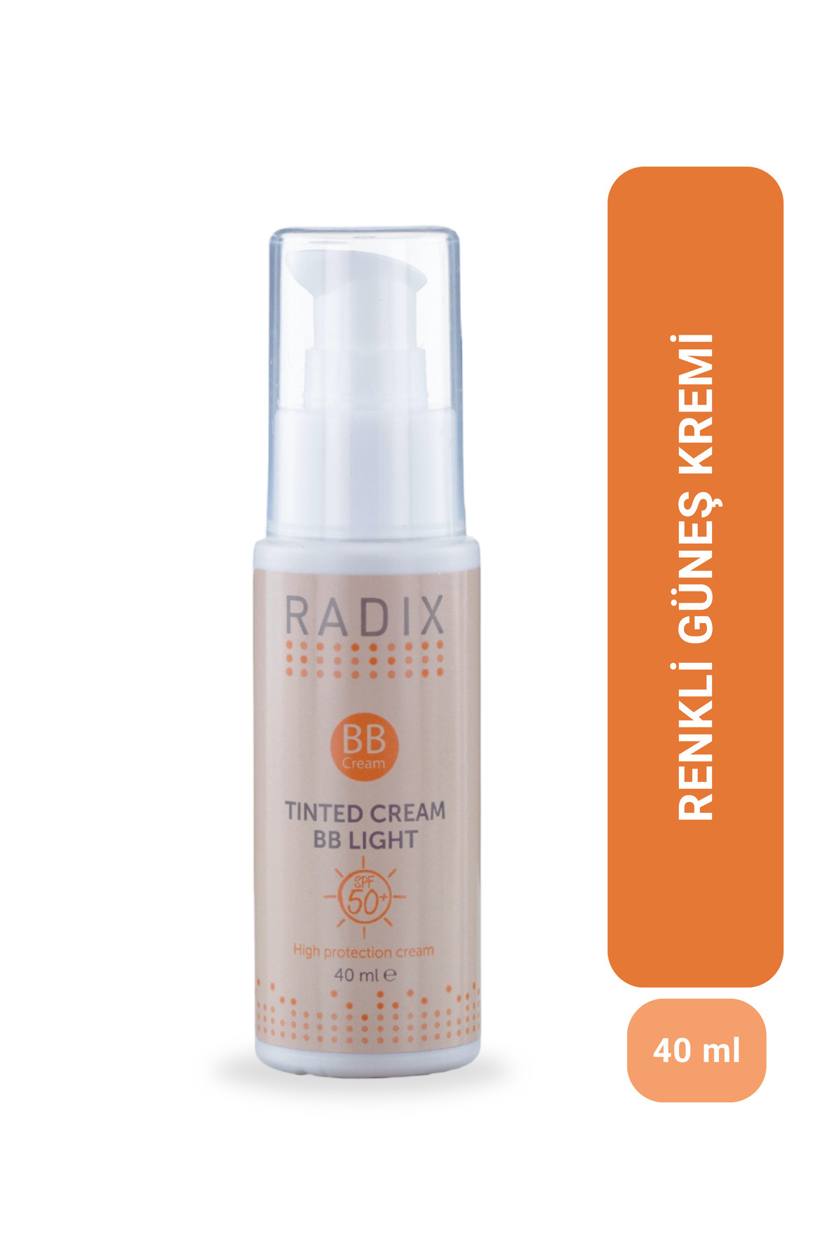 Radix Renkli Kapatıcılı Yüz Güneş Kremi - Tinted Cream Bb Light (AÇIK-ORTA TON) 50spf 40ml — 116 01 002