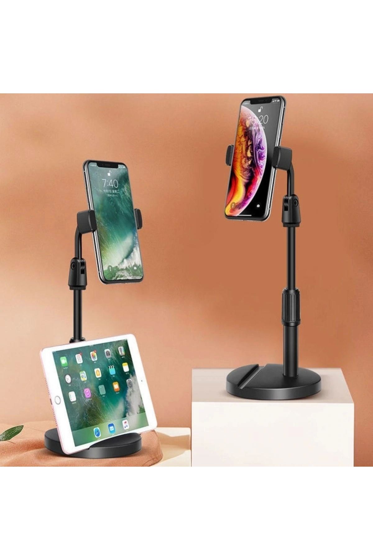 STOREMAX Masa Üstü Tablet ve Telefon Tutucu Plastik Aparat Siyah Telefon Standı (5047)