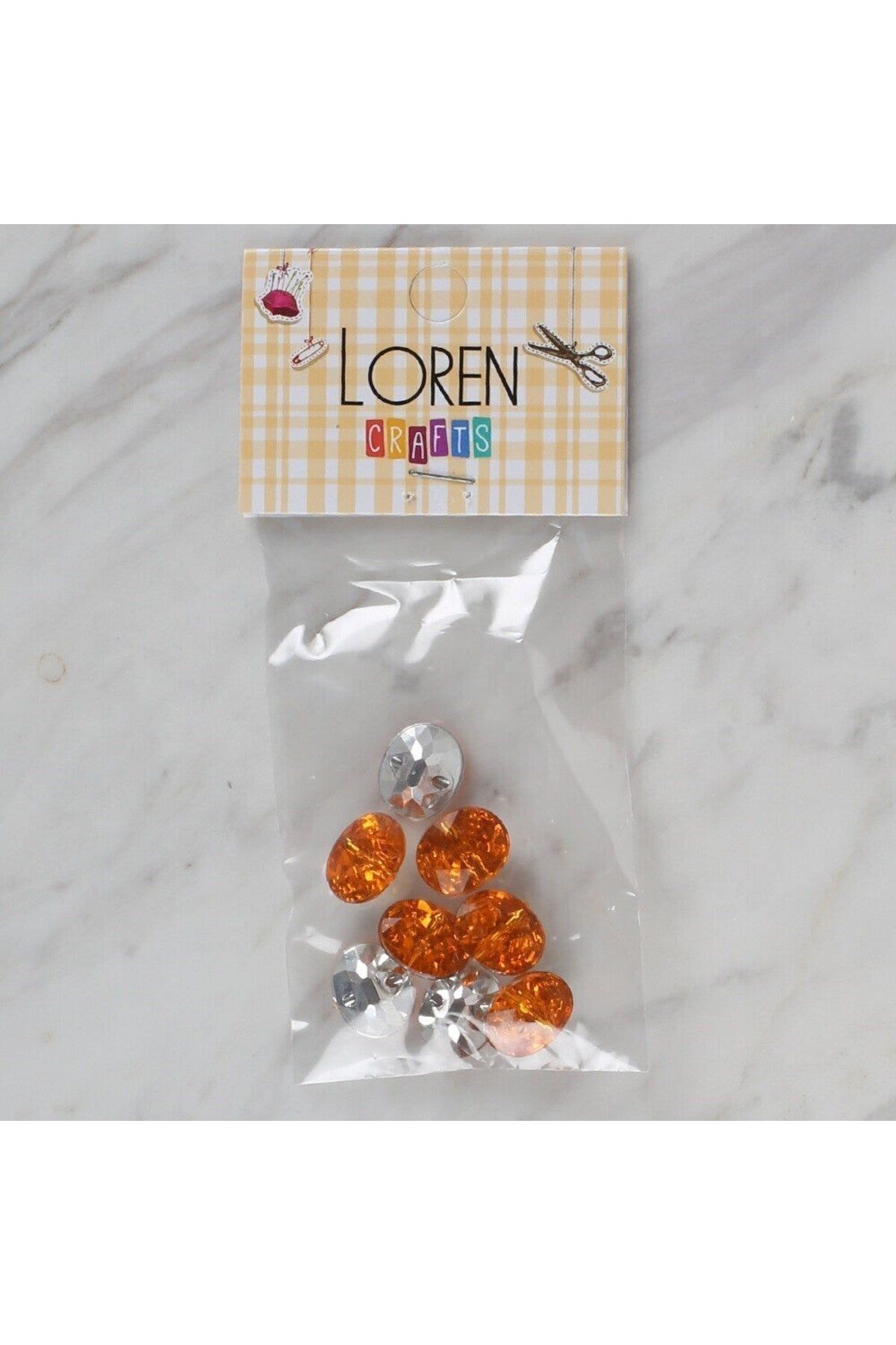 sesengo Loren Crafts turuncu 8 li düğme - 241