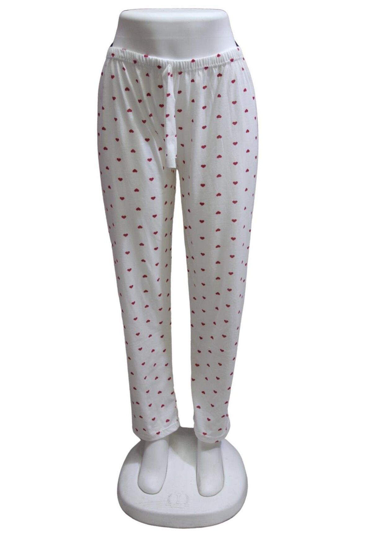 ZambakModa Süprem Kurdele Bel Detaylı Baskılı Cepsiz Kadın Pijama Altı1015