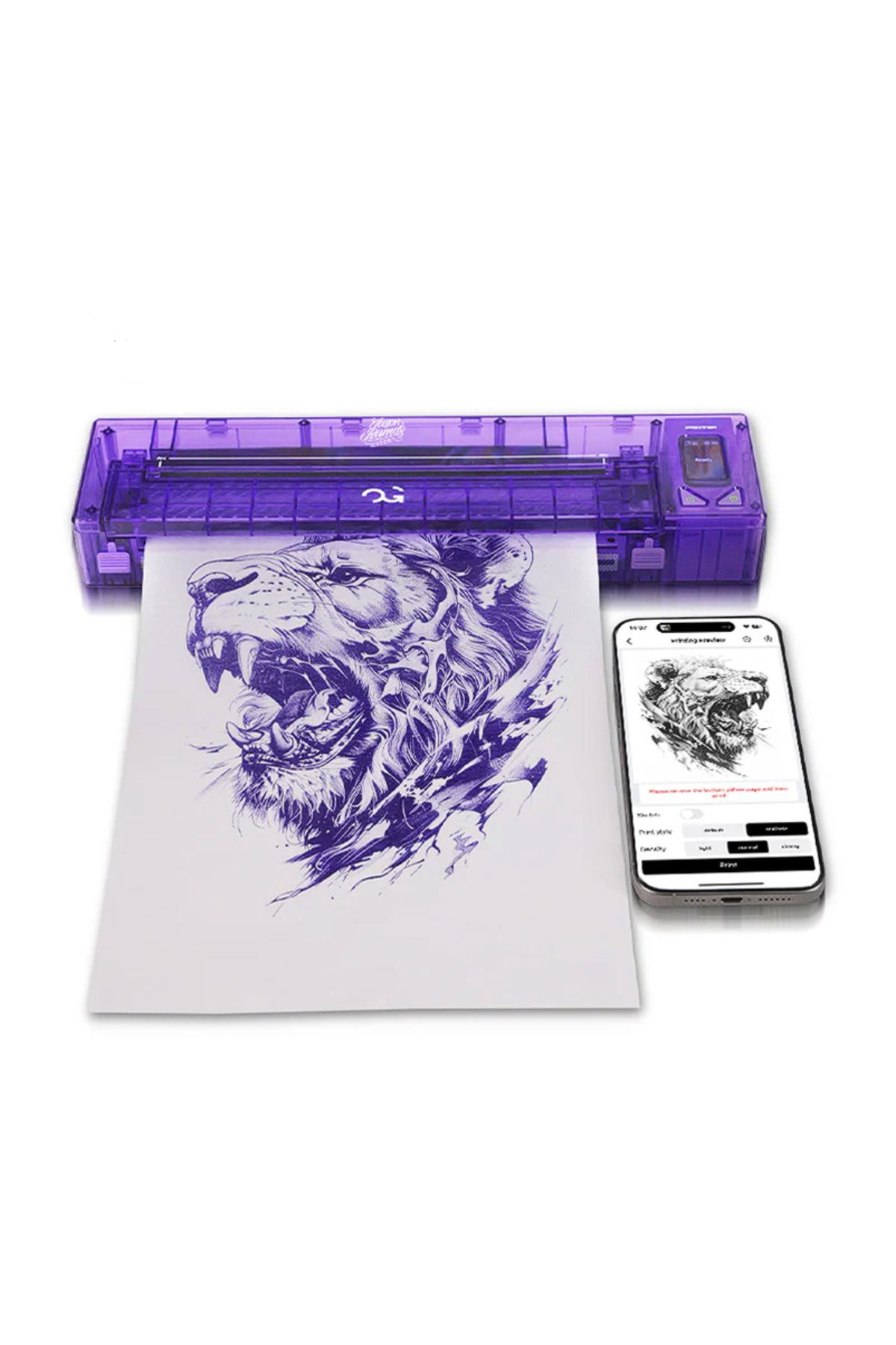 OGProduce Fury Wireless Stencil Thermal Printer Termal Dövme Transfer Yazıcısı