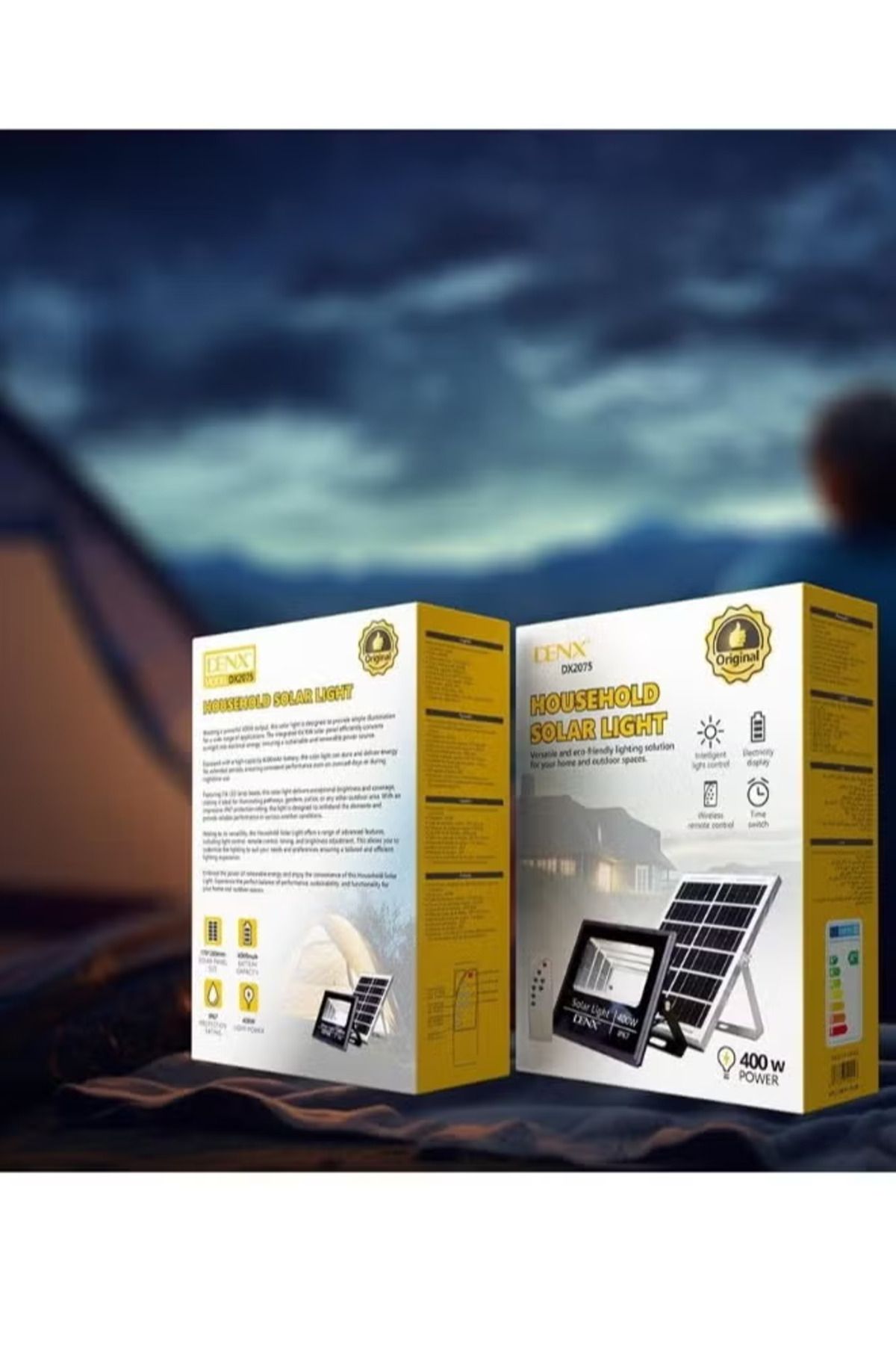 Denx-400W Solar Light with 4000mAh Battery and COB Light IP67 Waterproof and Dustproof with Smart Remote 4