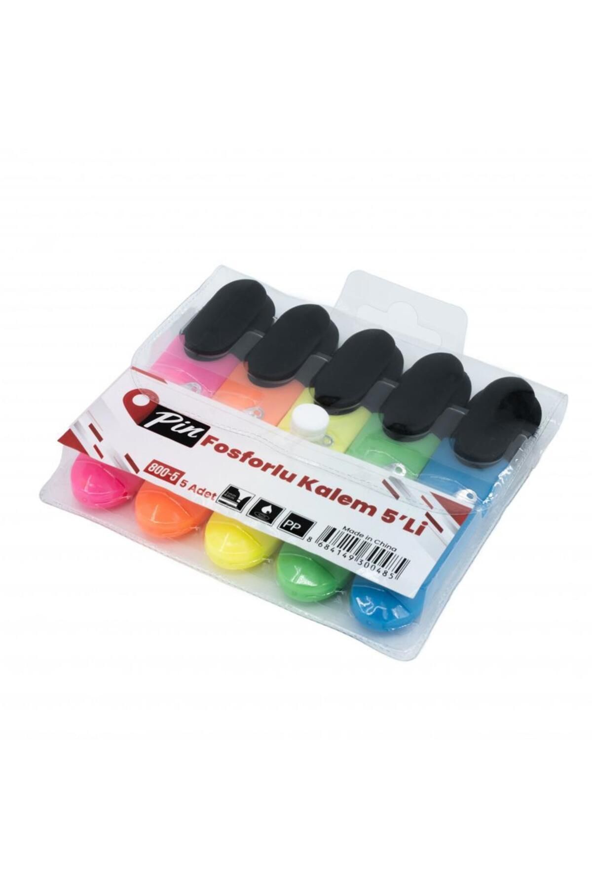 OFIX Pin 800-5 Neon Fosforlu Kalem 5 Adet - Karışık Renk