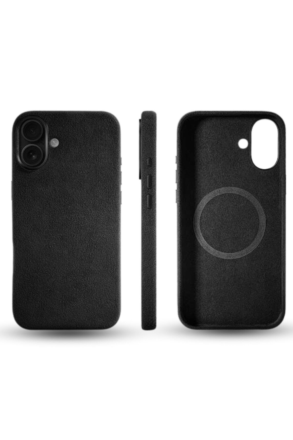 megaMobile Husă Megamobile Alcantara Pentru Iphone 16, Neagra - One Size