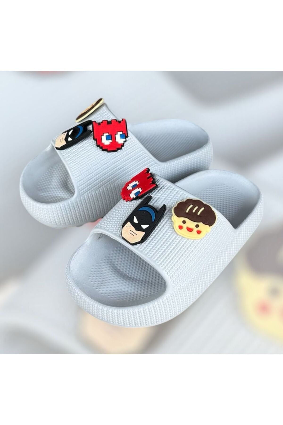İpek-Boy's Light Sole Eva Seaside Beach Casual Slippers with Stickers 1