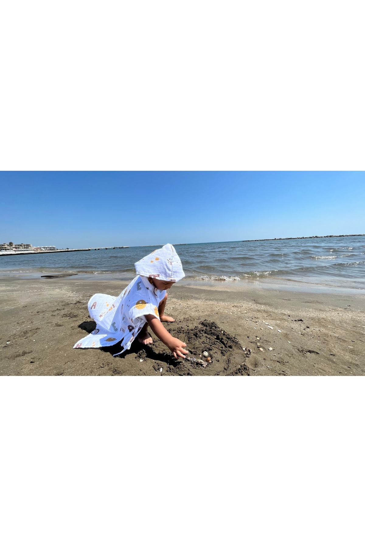 Las Vivas Kids Müslin Plaj Pançosu, %100 Pamuk Çocuk Bornozu, Bebek Deniz Havuz Havlusu, fotoğrafı 6 (önizleme)