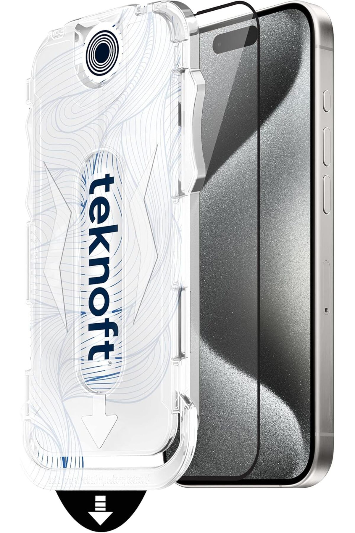 Mu Art Ahşap Mrt iPhone 15 Pro İçin Kolay Kurulum Kitli Takılırken Camın Altında Kesinlikle Toz Bırakmayan