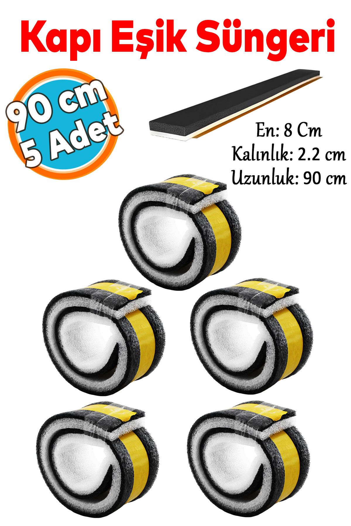 NZB-Adhesive under Door Threshold Sponge Thin Foam Cold Insulation Tape Wick Dust Insect Blocking 90cm 1
