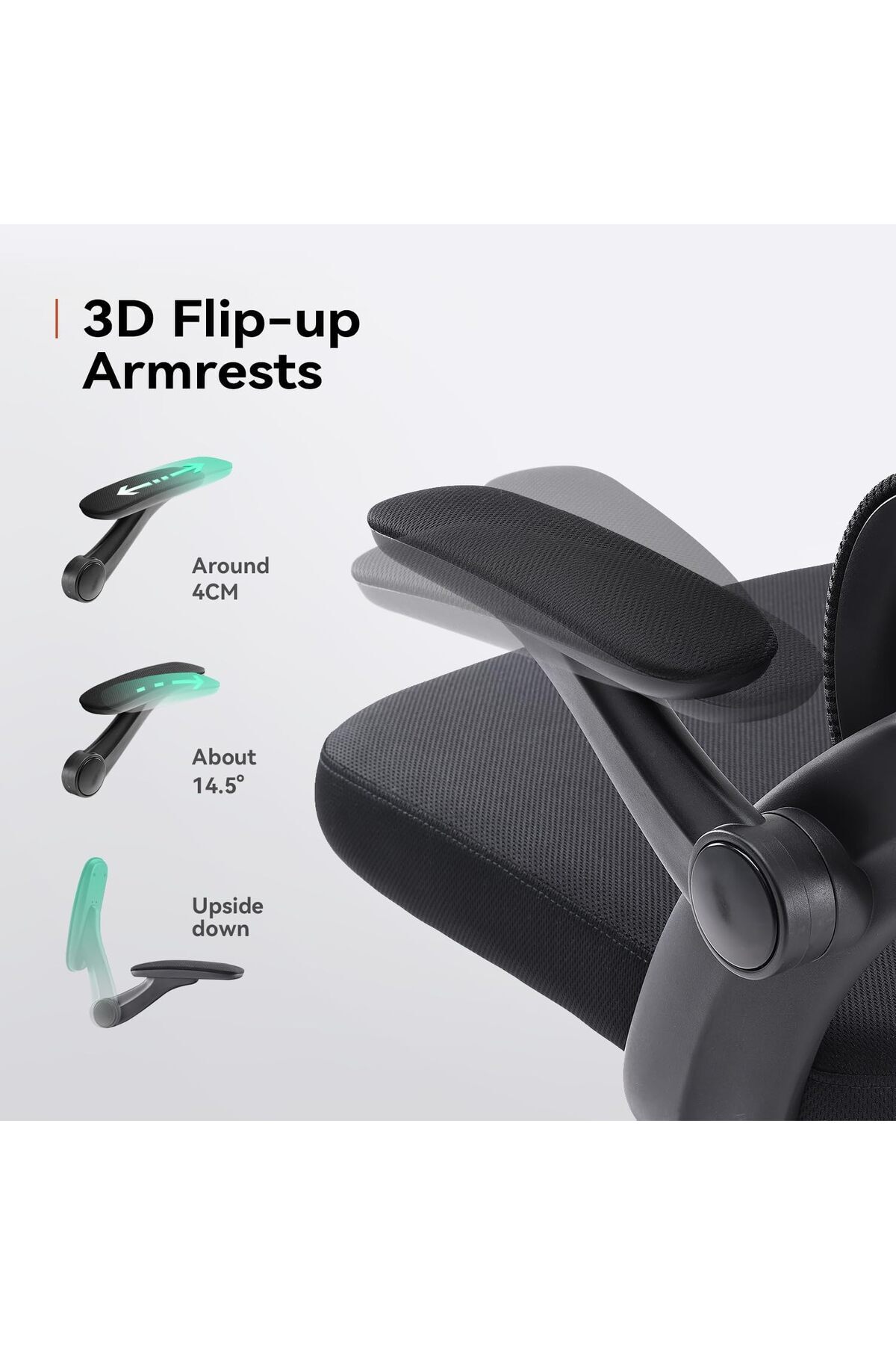 SIHOO-M102C Ergonomic Gaming Office Chair, Dual Back Design (Black) 6