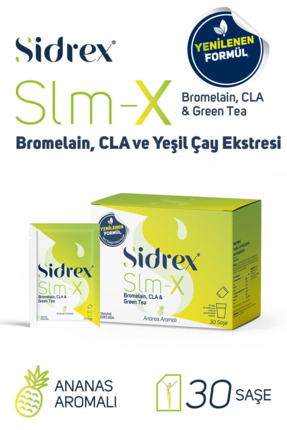 SIDREX Slm-x Bromelain, Cla Ve Yeşilçay Ekstresi Içeren Takviye Edici Gıda 30...