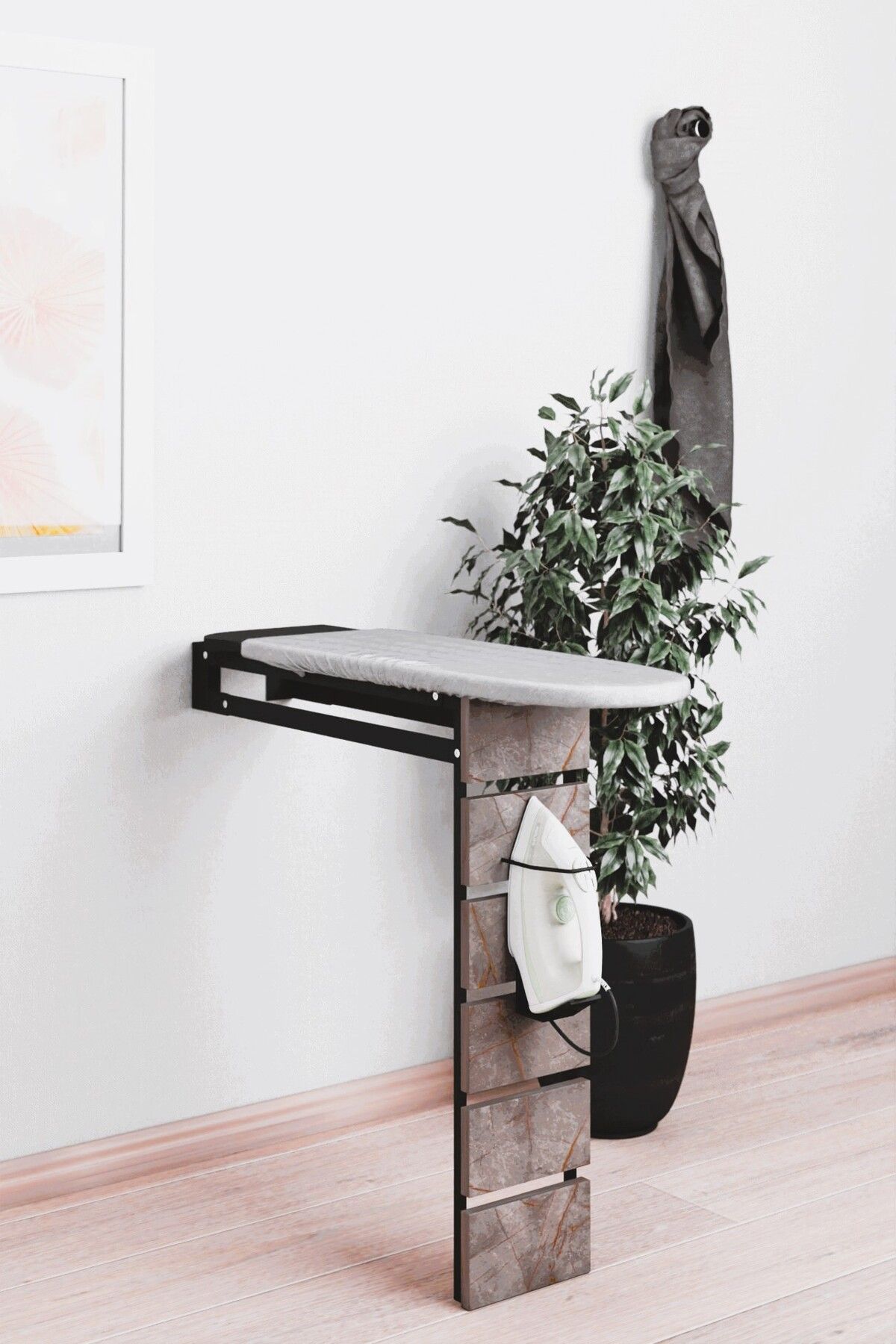 ATELIER Duvara Monte Katlanabilir Metal Ayaklı Ütü Masası