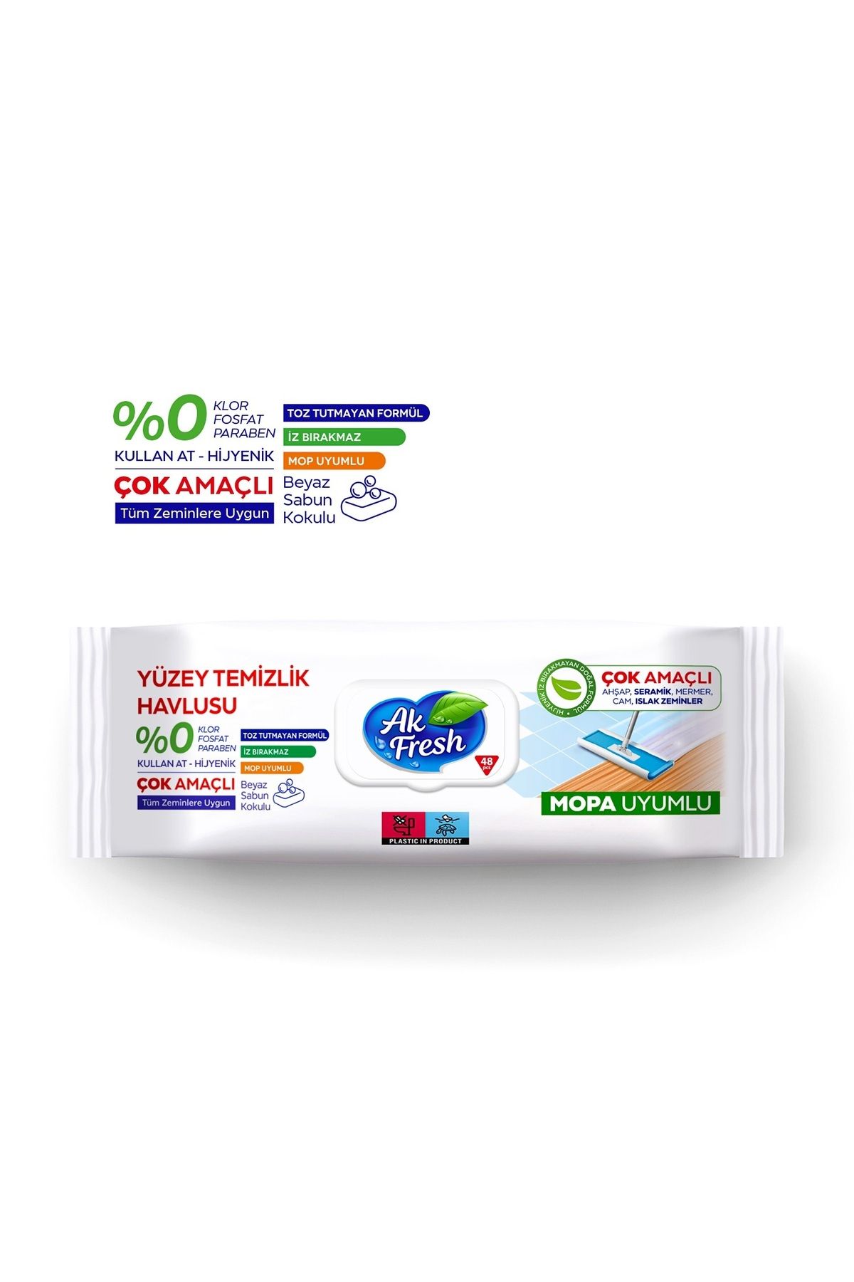 AZ AMBALAJ TEMİZLİK AK FRESH YÜZEY MOPA TEMİZLİK HAVLUSU