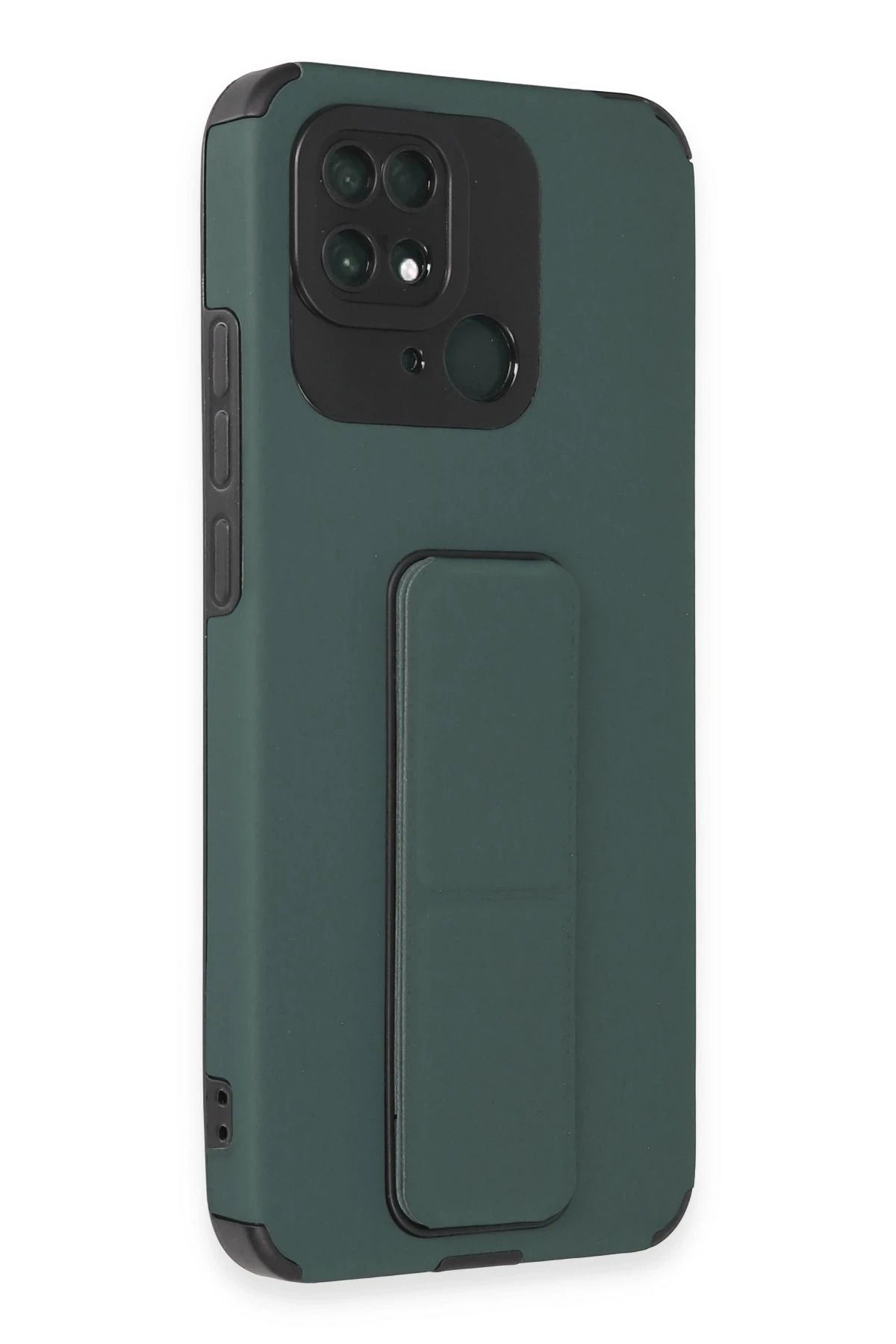 NewFace Xiaomi Redmi 10C Kılıf Mega Standlı Silikon - Yeşil JOJUA