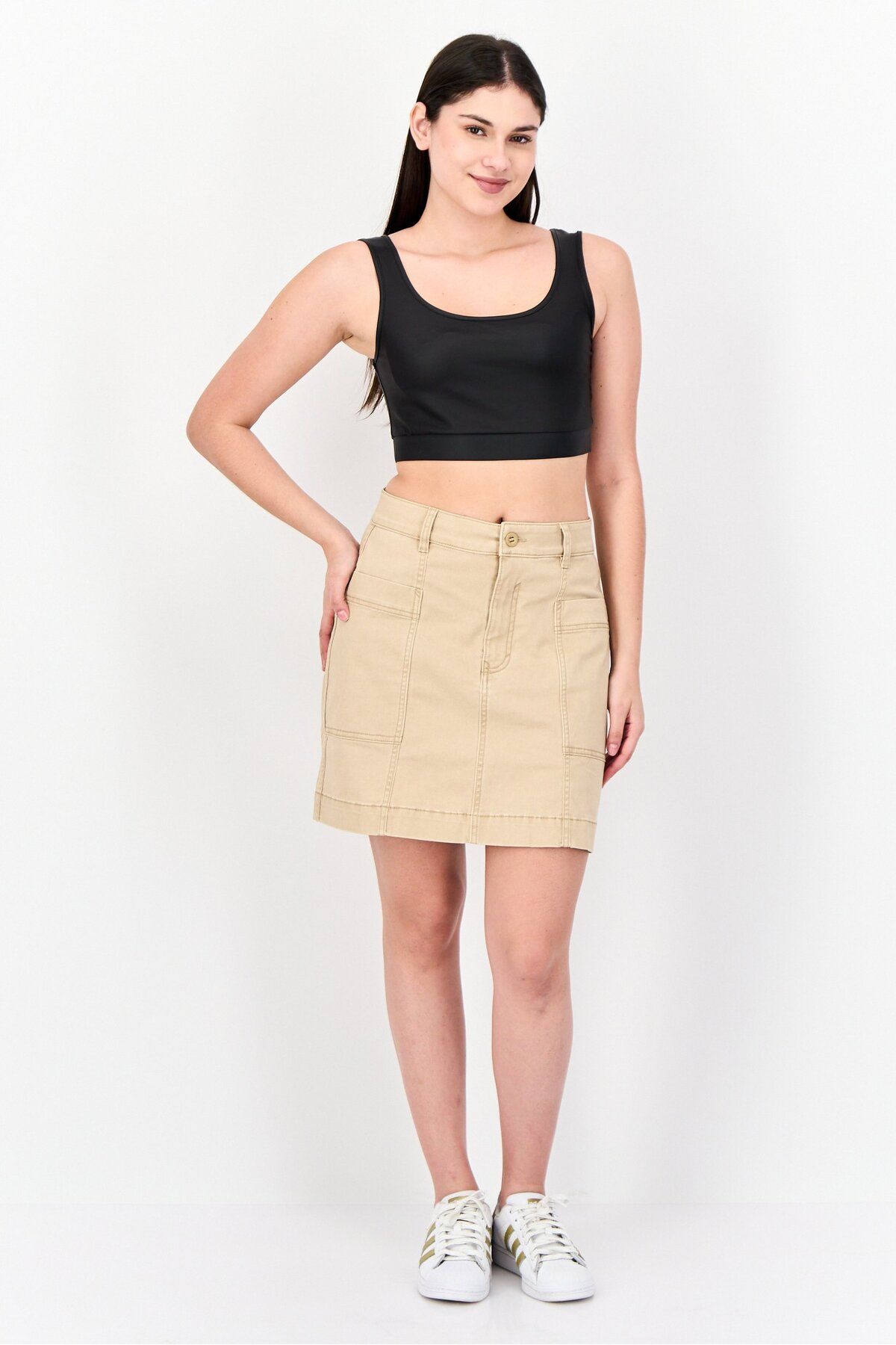 Esprit-Women Solid Mini Skirt, Tan 3