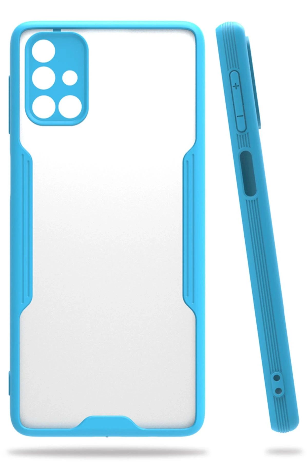 NewFace Samsung Galaxy M31S Kılıf Platin Silikon - Mavi FERRG