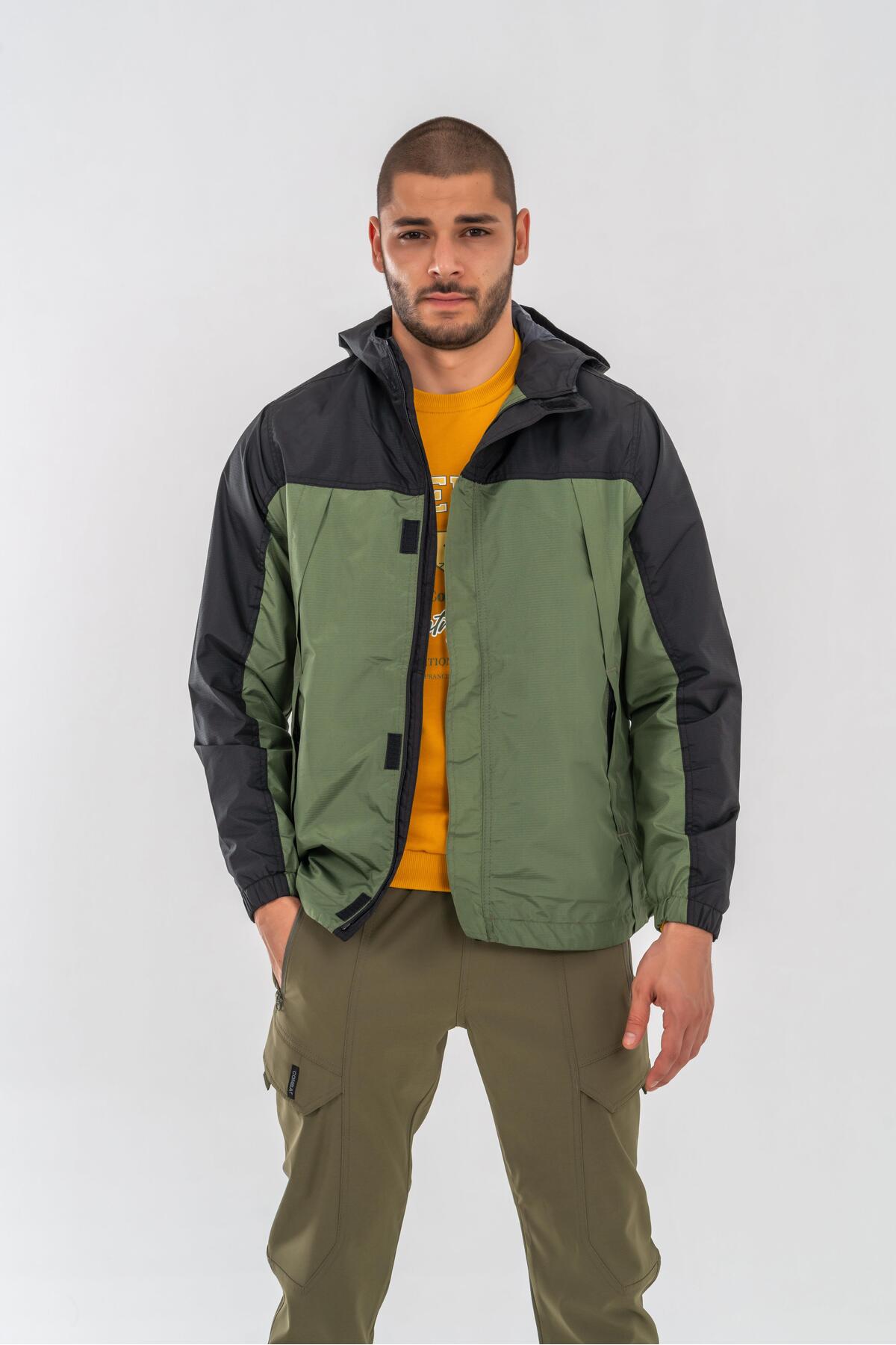 Combat Tactical Outdoor Mevsimlik Su Geçirmez Yağmurluk Mont Kapüşonlu Rüzgârlık Mont - 606 — خاکی B-00239