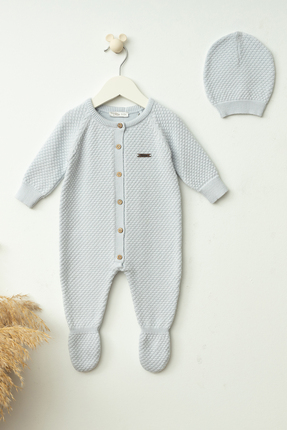 Babymio Petek Örgü Pamuk Yenidoğan Tulum