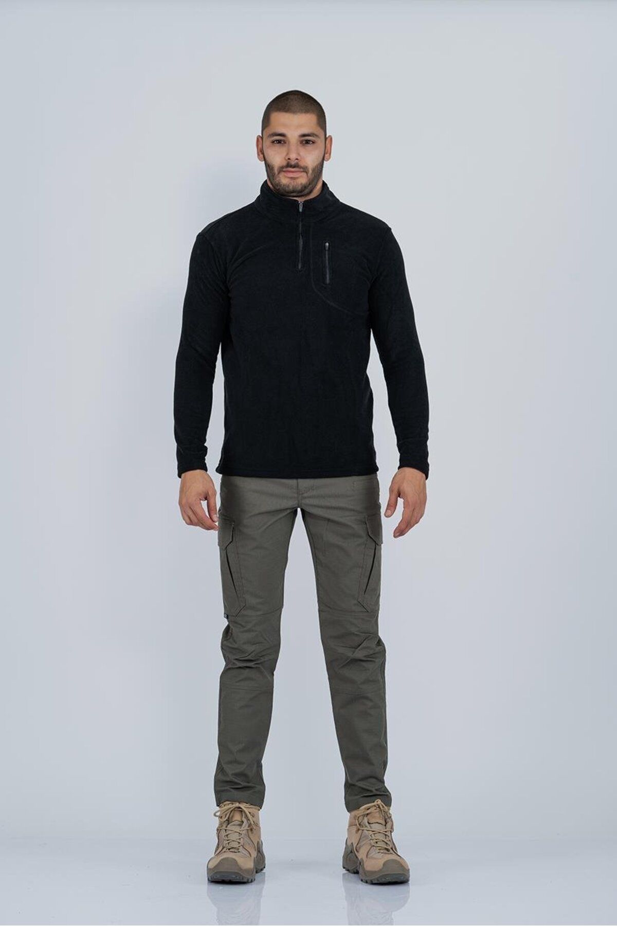 BİKATEX Hanorac Tactic Bikatex Cu Jumătate De Fermoar Fleece Anti Pilling Fit Guler Stand Polar - 903 Masculin - L