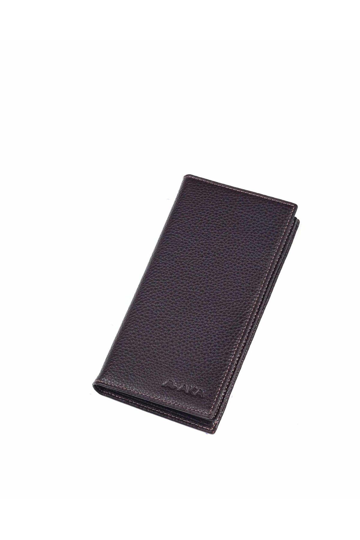 کیف پول مردانه تلفن قهوه ای چرمی 810 4 Aka