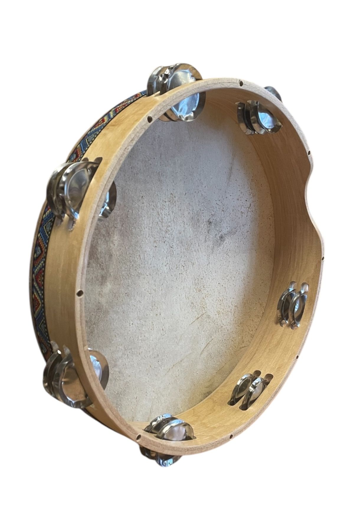Akmen Müzik Aletleri AKORTLU ZİLLİ TEF/DEF DERİLİ 38CM