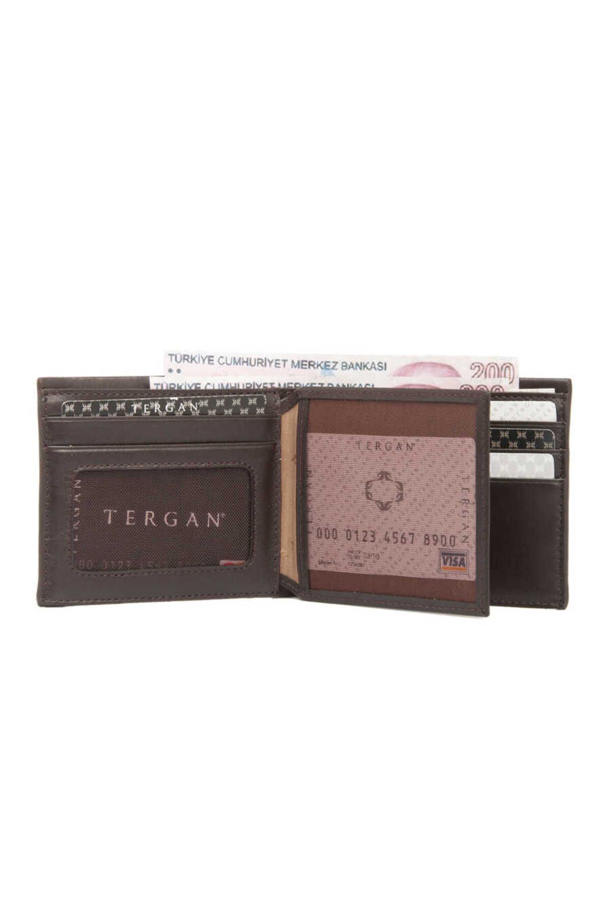 Tergan-Ανδρικό πορτοφόλι καφέ από γνήσιο δέρμα - S1ce 00001588 -d38 3