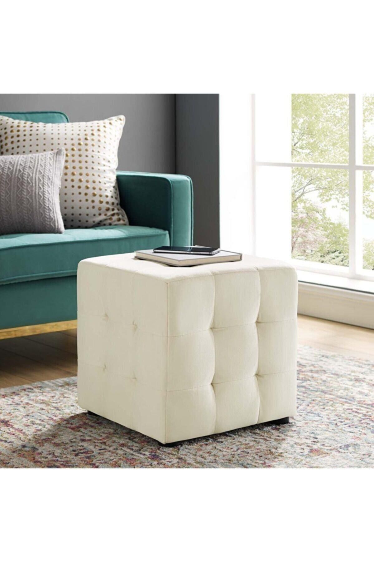 woodaria Kiremit Kare Puf Dikişli En*boy 42*42 Cm