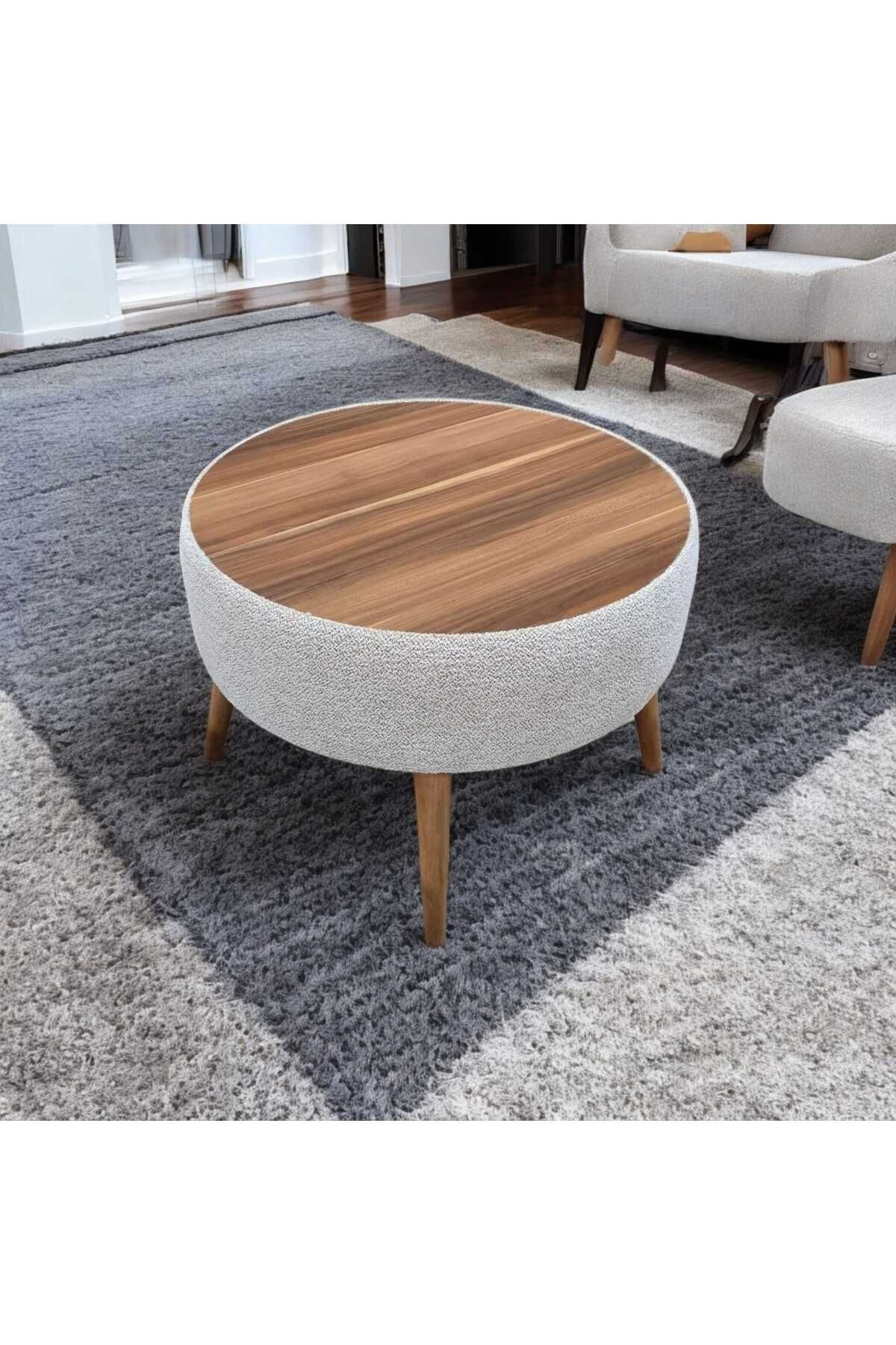 ZİERRA Yeni Nesil Döşemeli Modern Yuvarlak Orta Sehpa