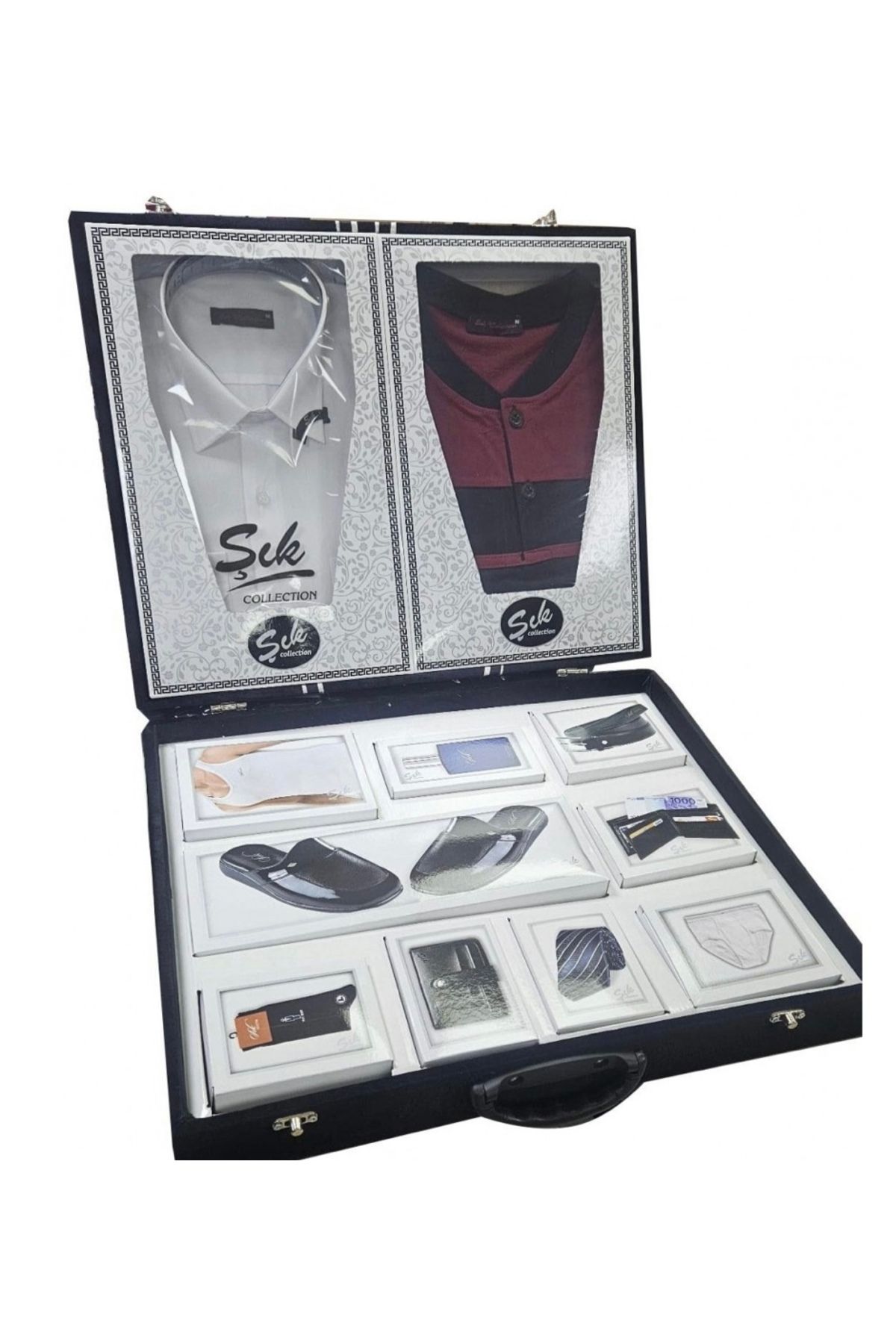 Muensu Kadife Sandıklı Çeyizlik Damat Seti Bohçası One Size 0001