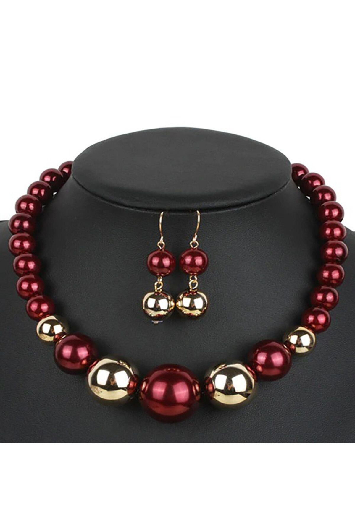 SIC MODA-Pearl Necklace and Earrings Set SIC MODA 5674D 1