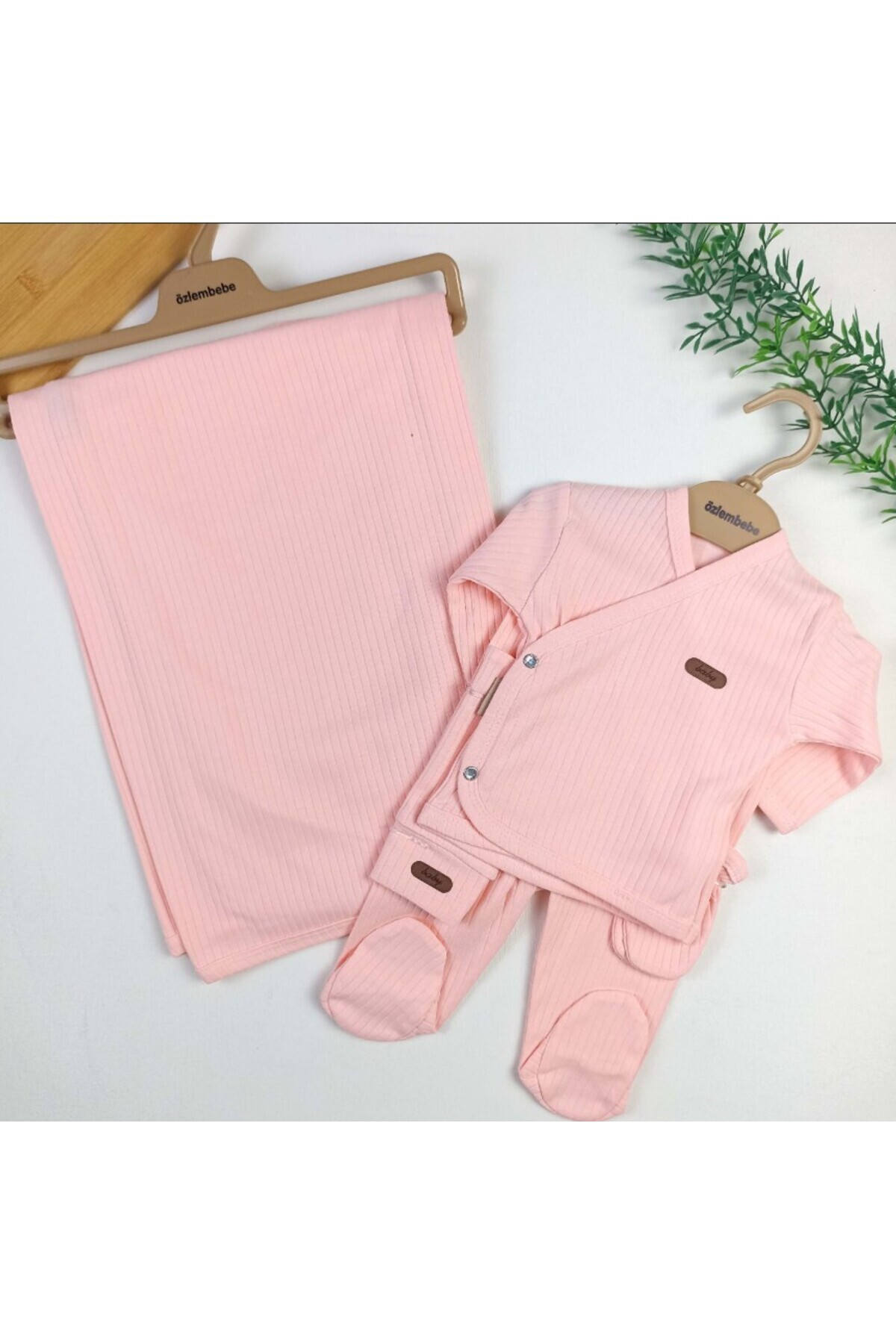 BYS TİCARET % 100 Organik Pamuklu 7'li Kız Bebek Hastane Çıkış Seti / Agız Mendili Hediyeli fotoğrafı 2 (önizleme)