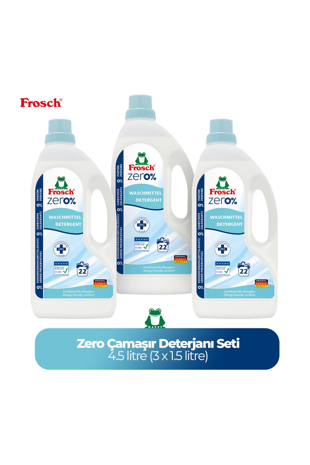Frosch Zero Çamaşır Deterjanı 3lü(4,5 litre)