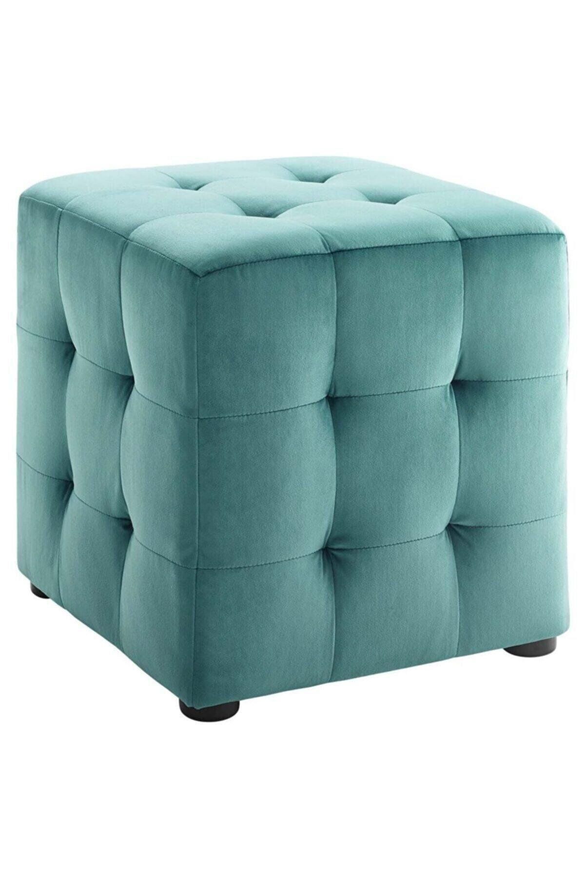 woodaria Kiremit Kare Puf Dikişli En*boy 42*42 Cm