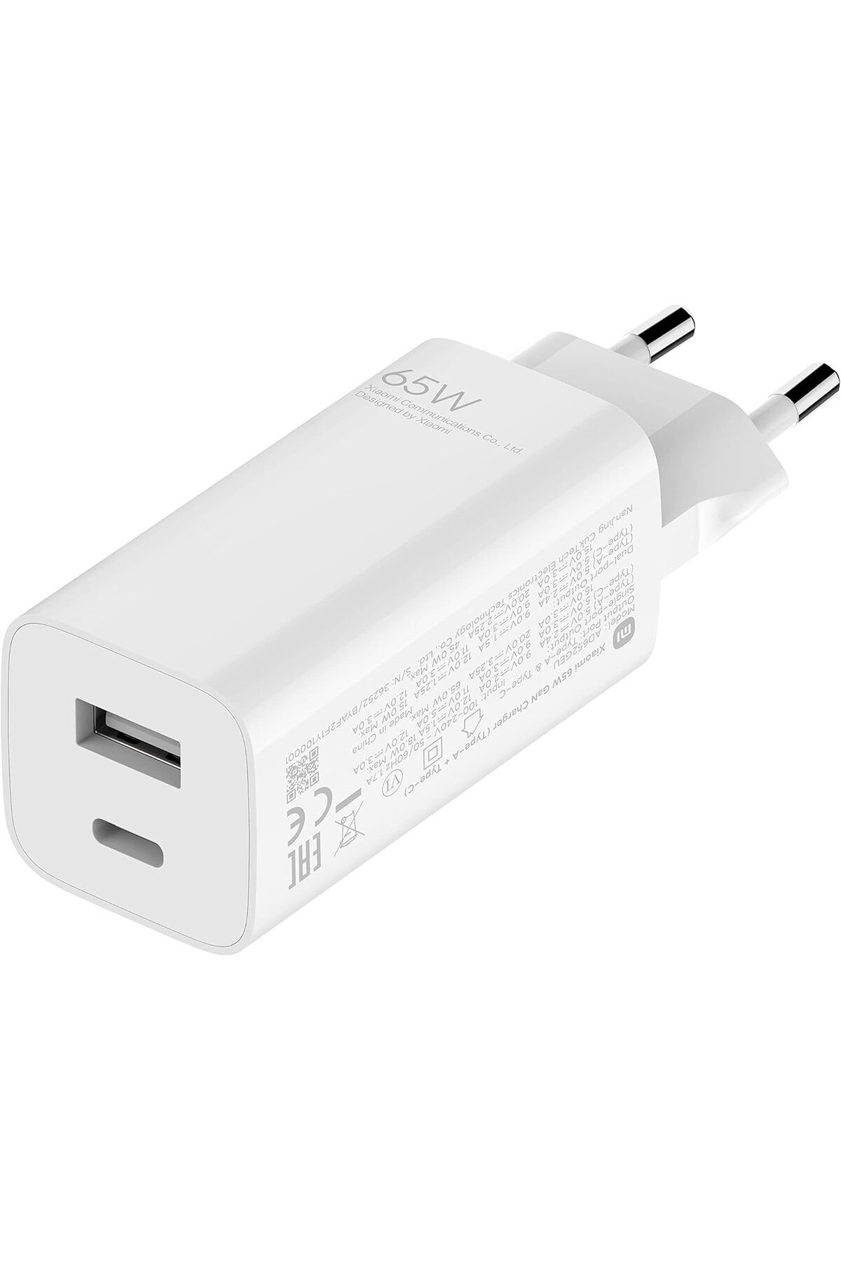 LUXE Mi 65 W Fast Charger USB-C + USB-A şarj cihazı, akıllı telefon, tablet, dizüstü bilgisayar vb