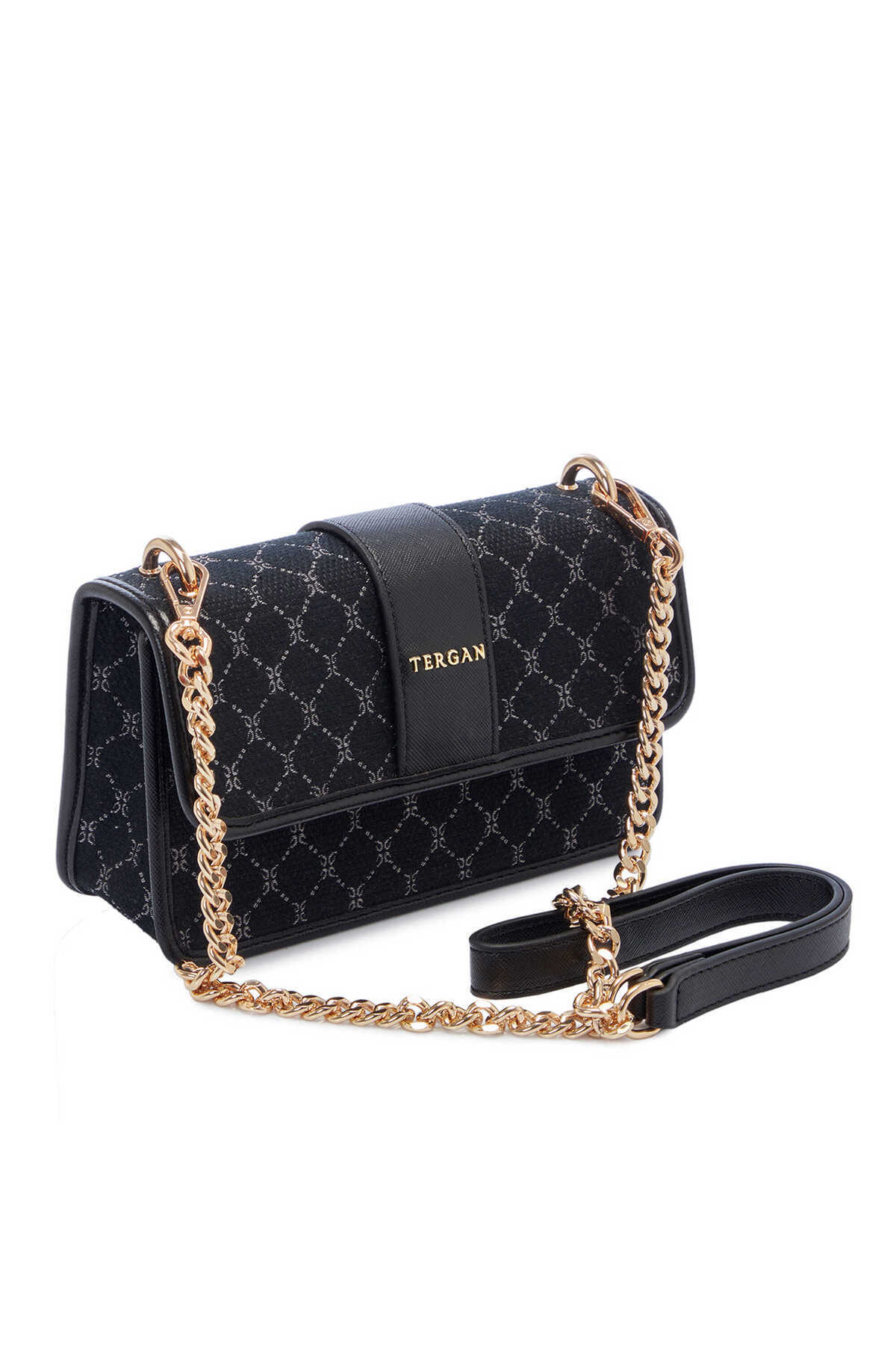 Tergan-Black Textile Women's Crossbody Bag - S25Y1Twc0715-R0P 2