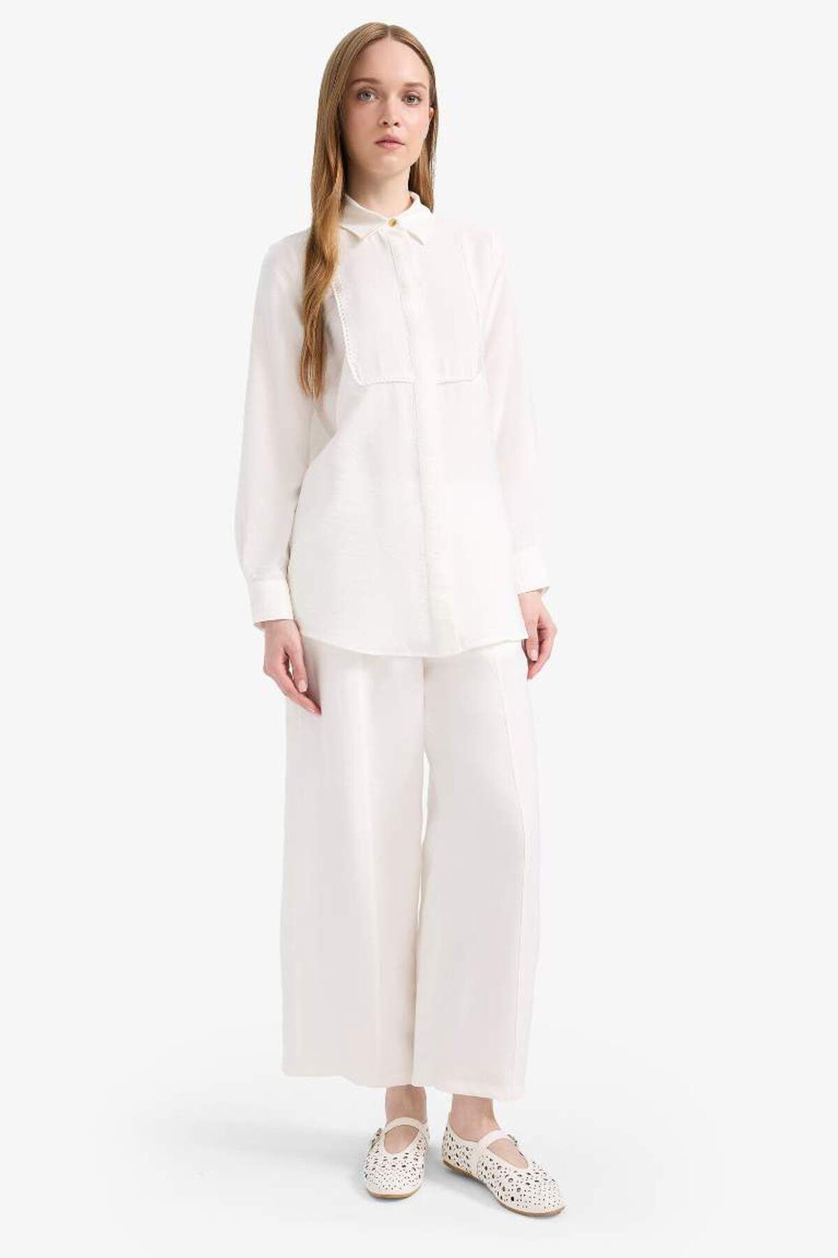 DeFacto-Flexible Waisted Basic Plain Modal Harem Pants F1370Ax25Sm 4