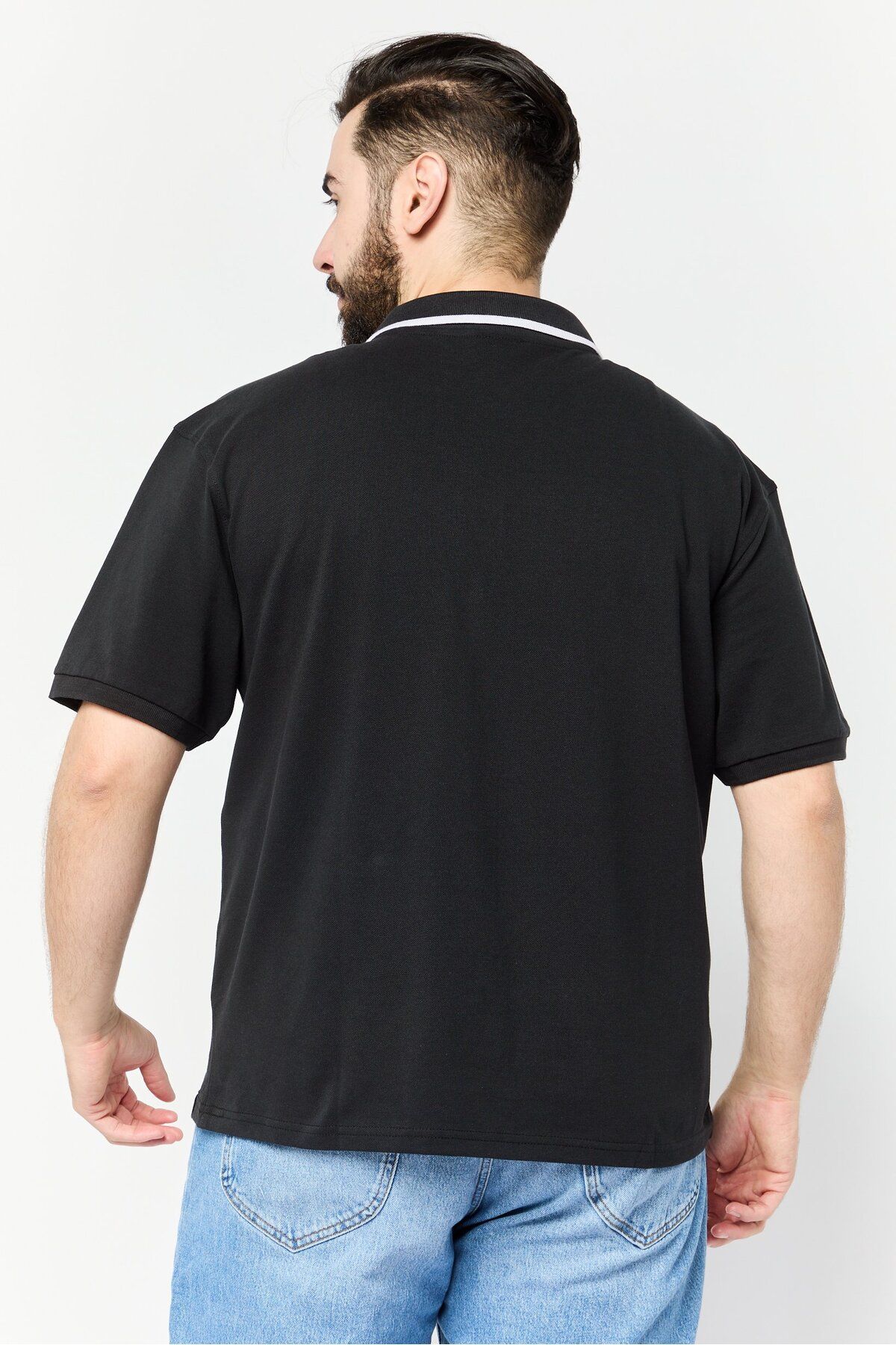 PAUL FRANK-Men Regular Fit Brand Logo Short Sleeves Polo Shirt, Black 4